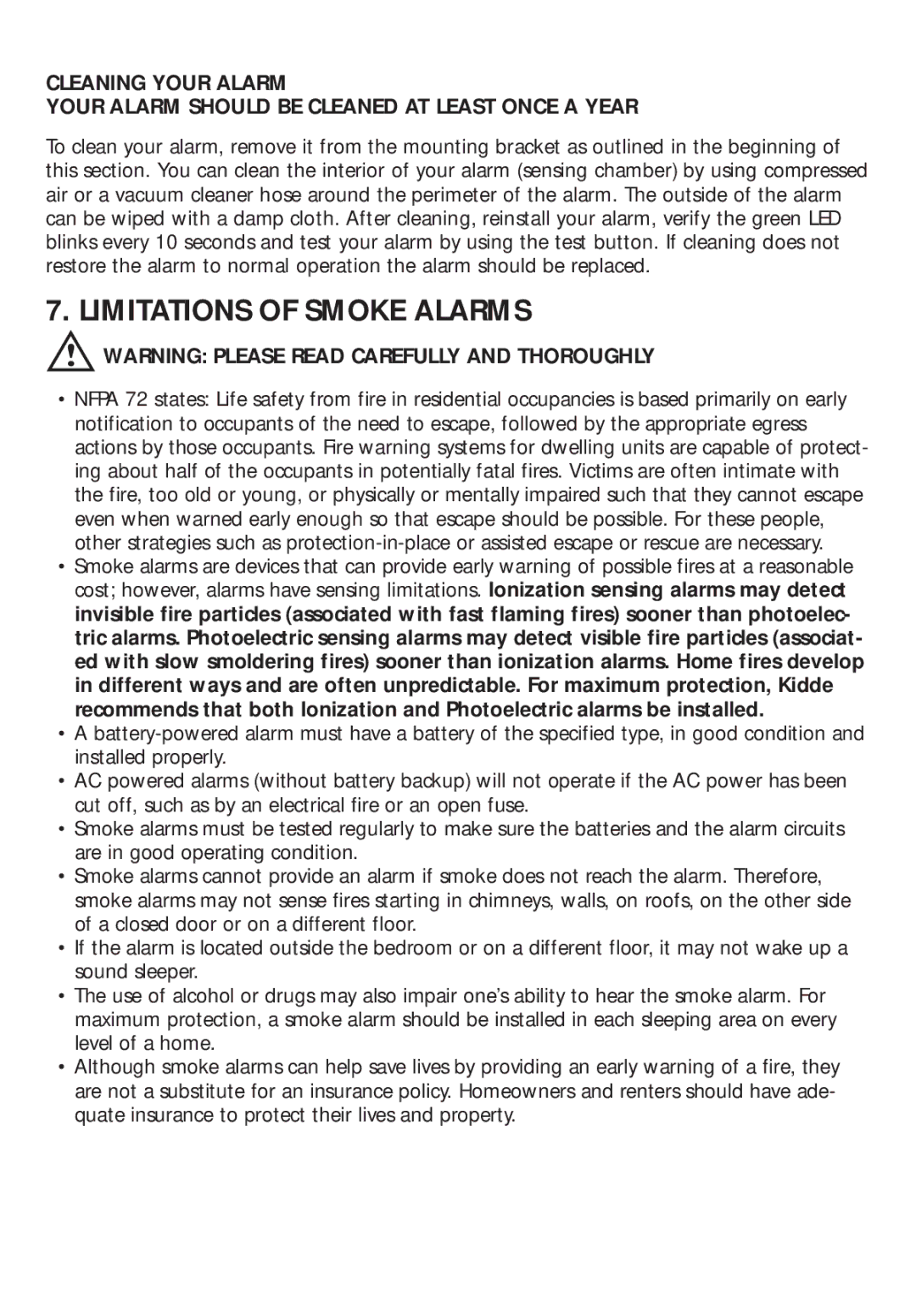 Kidde RF-SM-DC manual Limitations of Smoke Alarms 