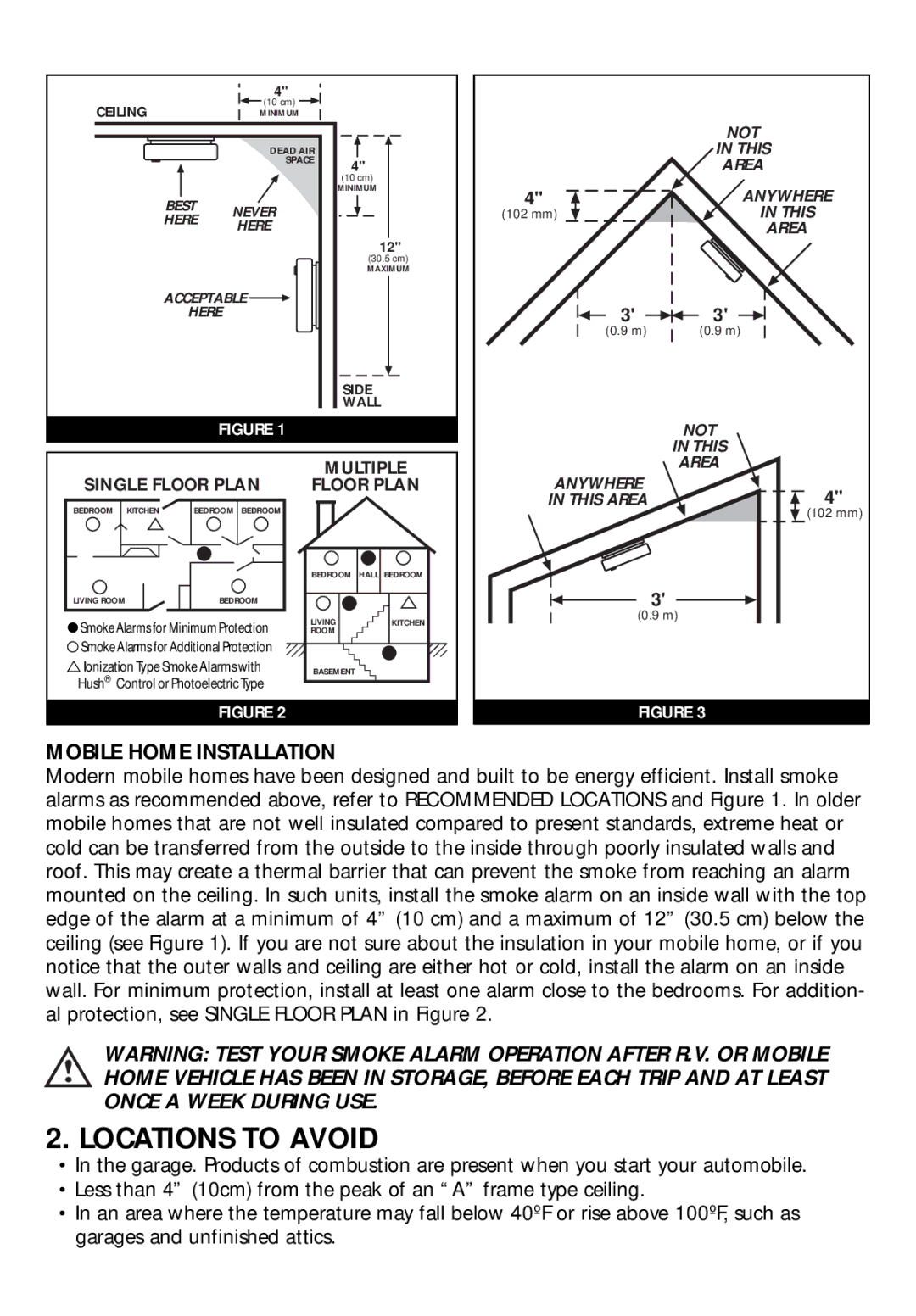 Kidde RF-SM-DC manual Locations to Avoid 