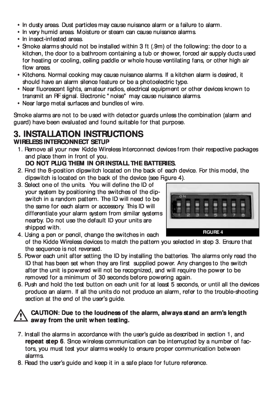 Kidde RF-SM-DC manual Installation Instructions, Wireless Interconnect Setup, Do Not Plug Them In Or Install The Batteries 
