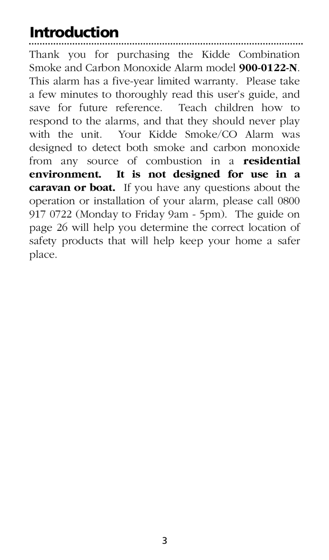 Kidde SMOKE AND CARBON MONOXIDE ALARM installation instructions Introduction 