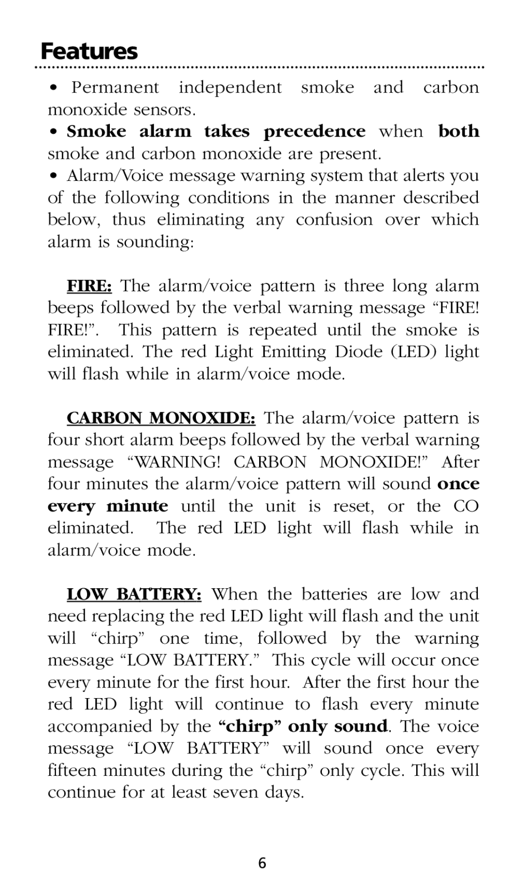 Kidde SMOKE AND CARBON MONOXIDE ALARM installation instructions Features 