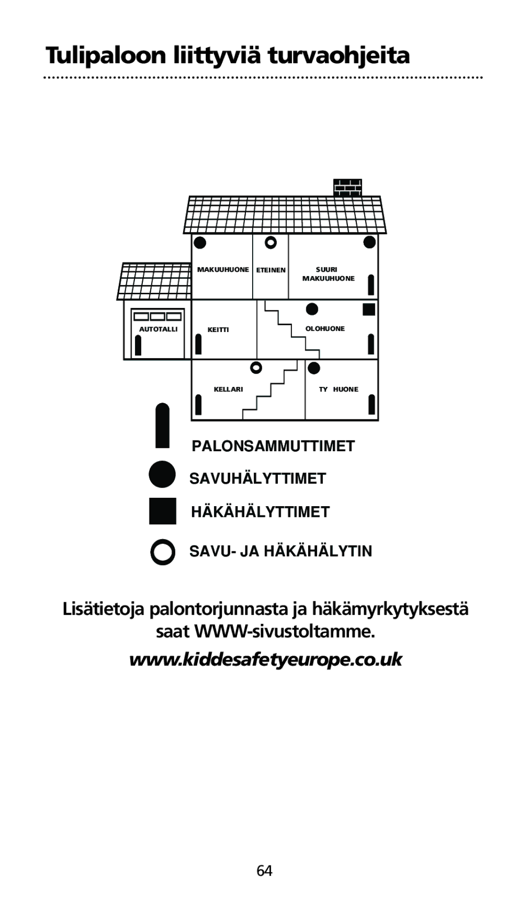 Kidde SMOKE AND CARBON MONOXIDE ALARM installation instructions Autotalli 