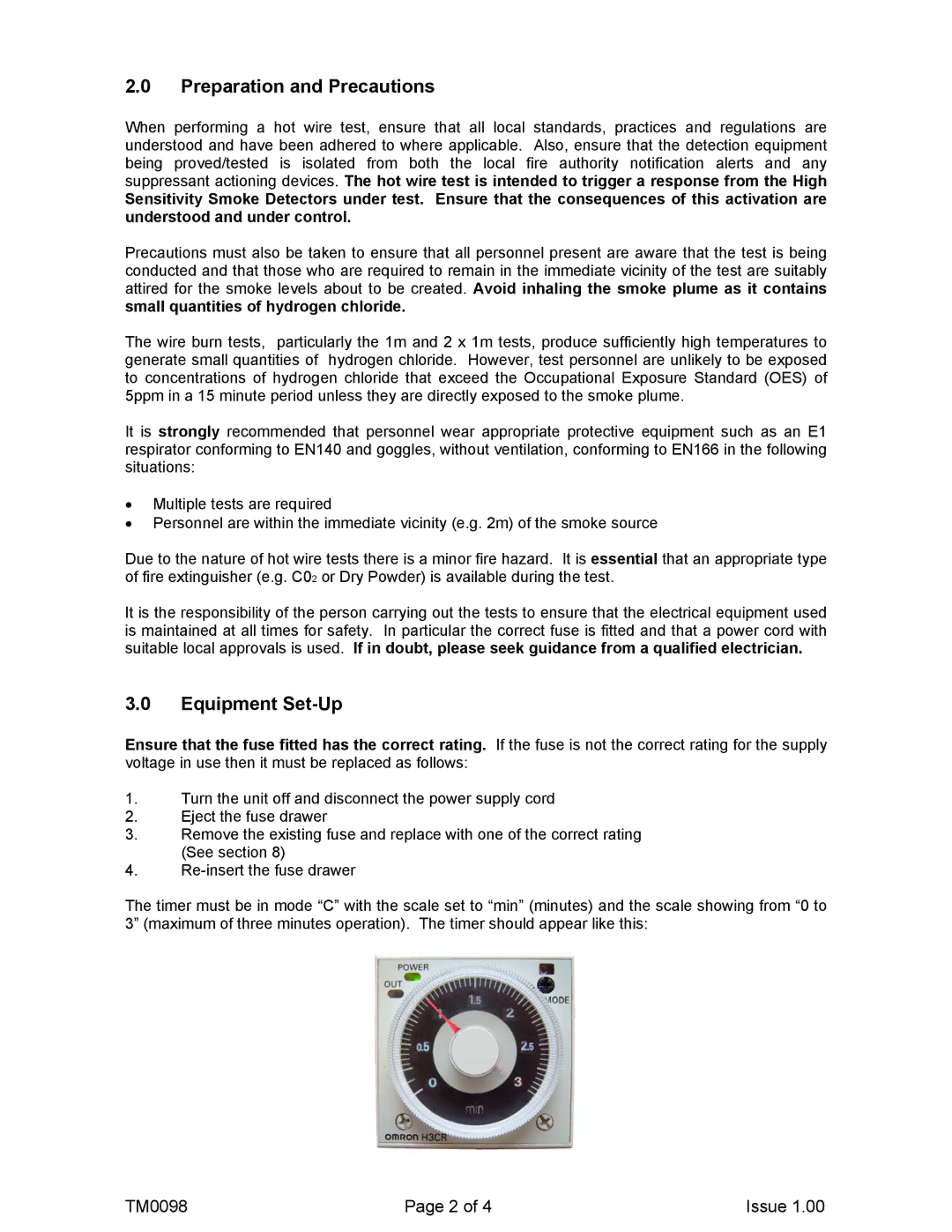 Kidde TM0098 manual Preparation and Precautions, Equipment Set-Up 