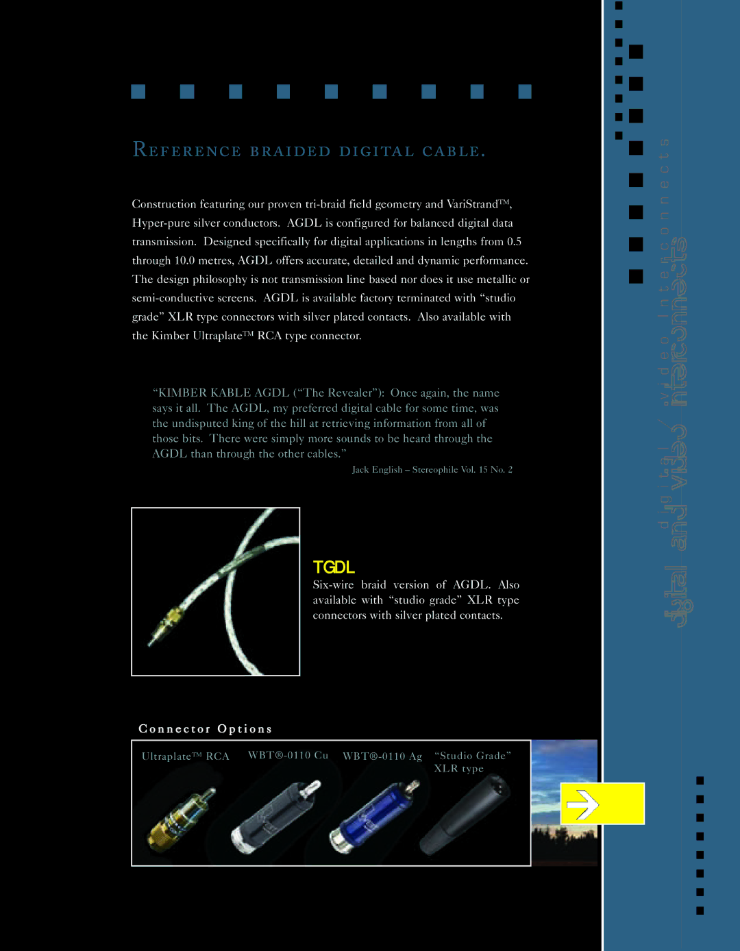 Kimber Kable PowerKordsTM manual Reference braided digital cable, Tgdl 