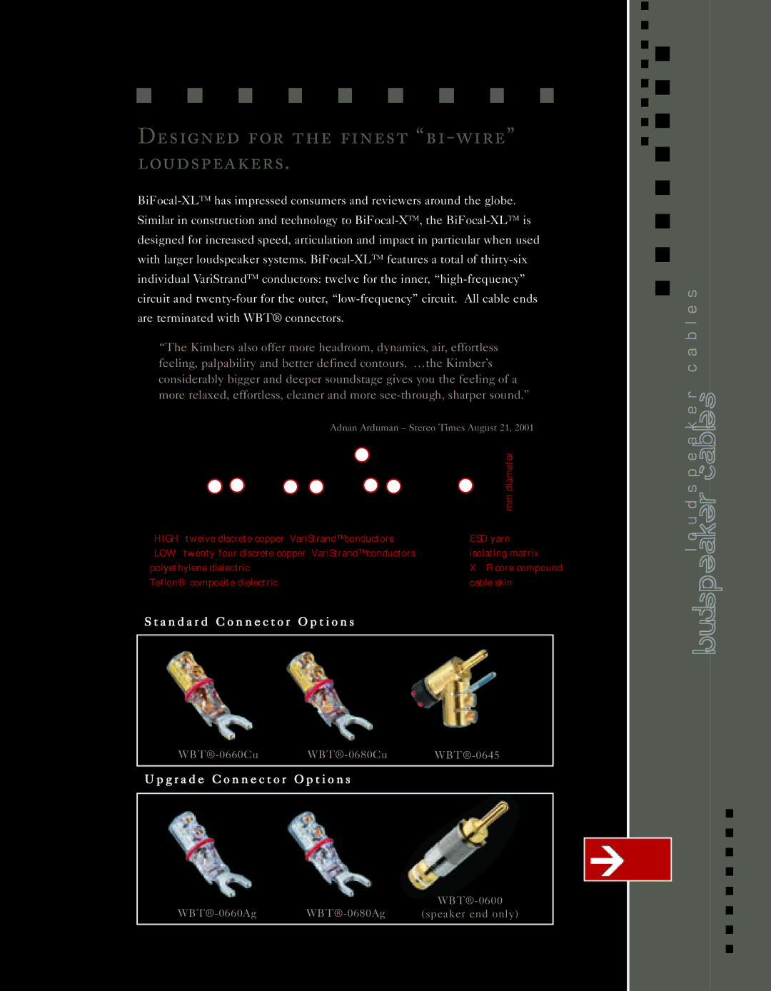 Kimber Kable PowerKordsTM manual Designed for the finest bi-wire loudspeakers 