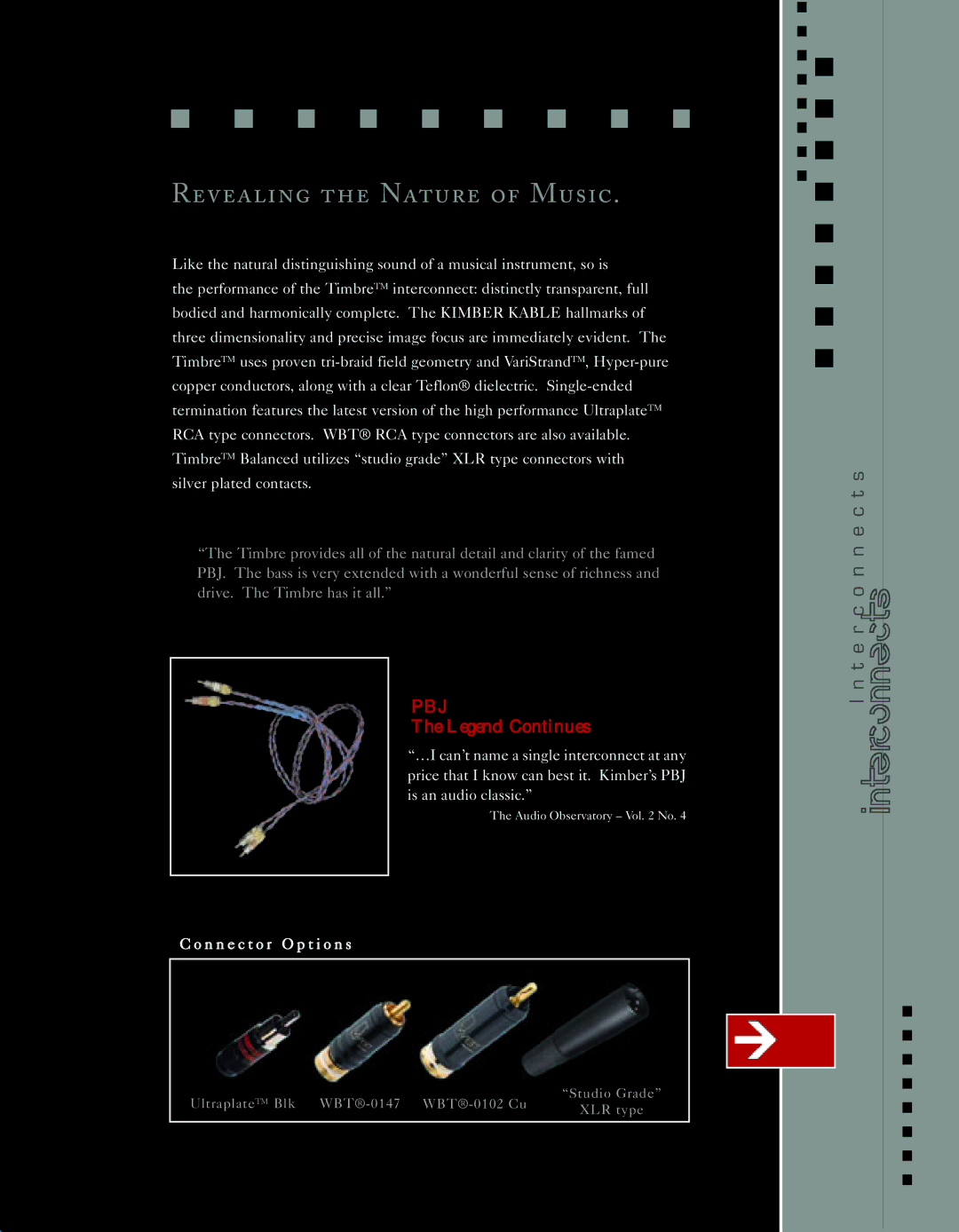 Kimber Kable PowerKordsTM manual Revealing the Nature of Music 