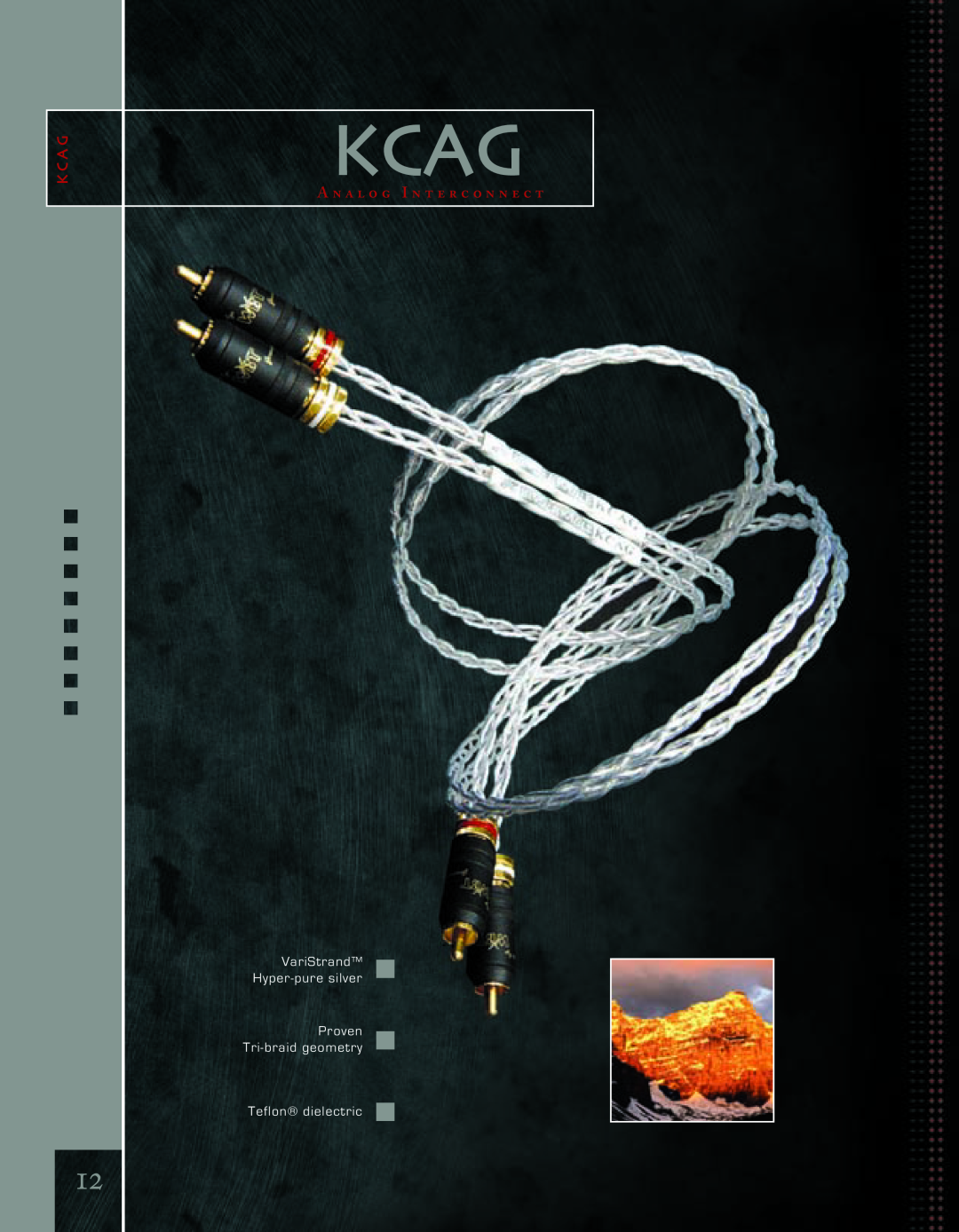 Kimber Kable PowerKordsTM manual Kcag, K C A G, A n a l o g I n t e r c o n n e c t, VariStrand Hyper-puresilver Proven 