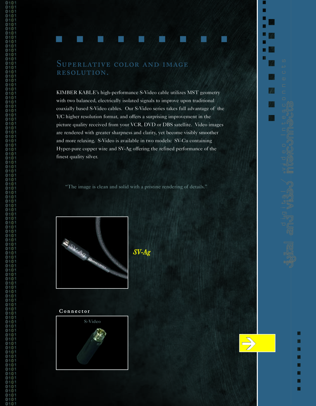 Kimber Kable PowerKordsTM manual Superlative color and image resolution, SV-Ag 