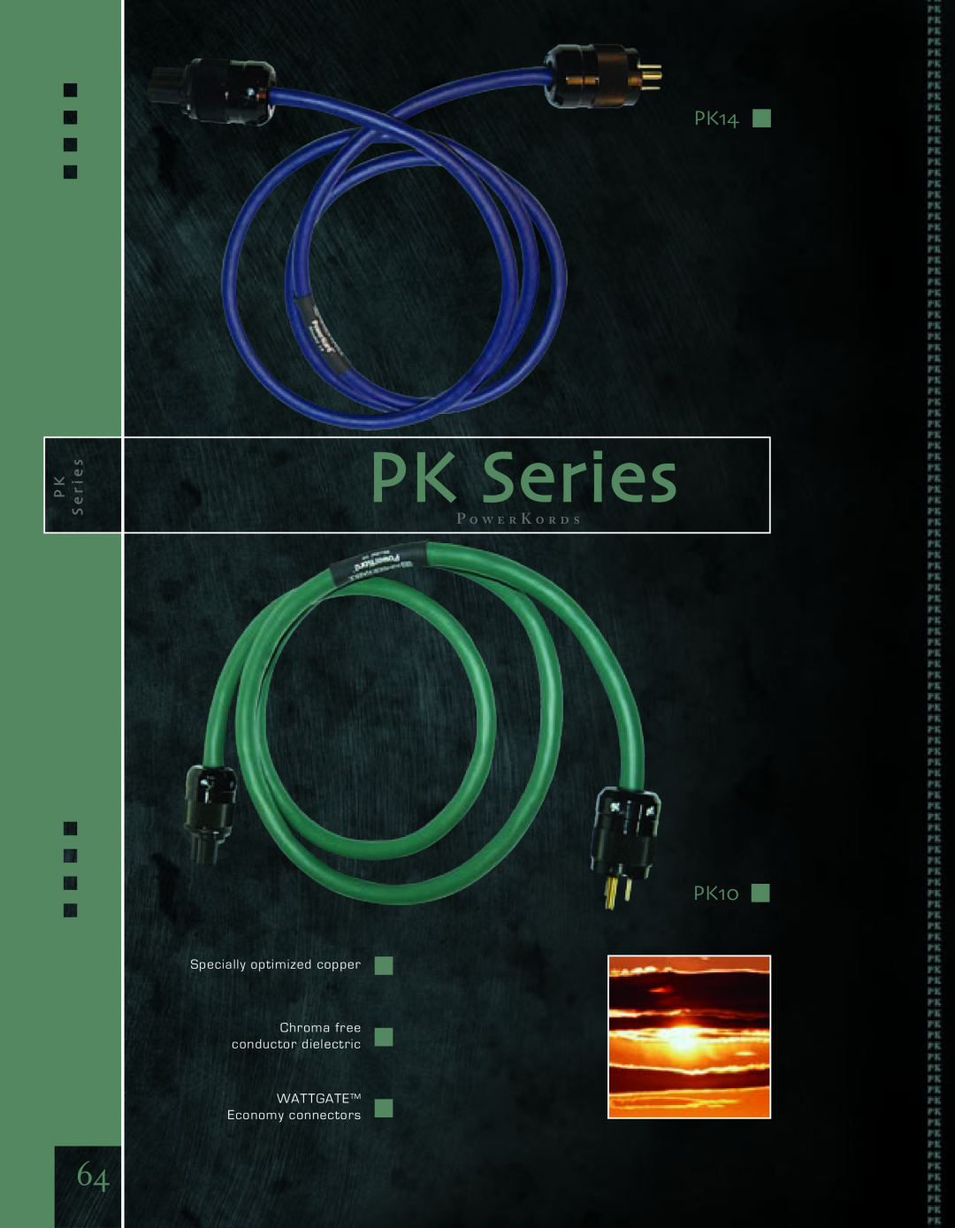 Kimber Kable PowerKordsTM manual PK Series, PK14, PK10, S ePrKi e s, P o w e r K o r d s, Specially optimized copper 