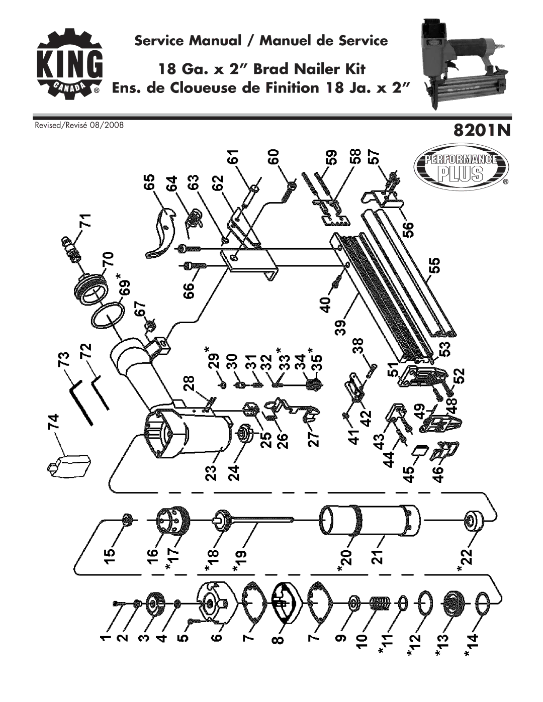 King Canada 8201N service manual 