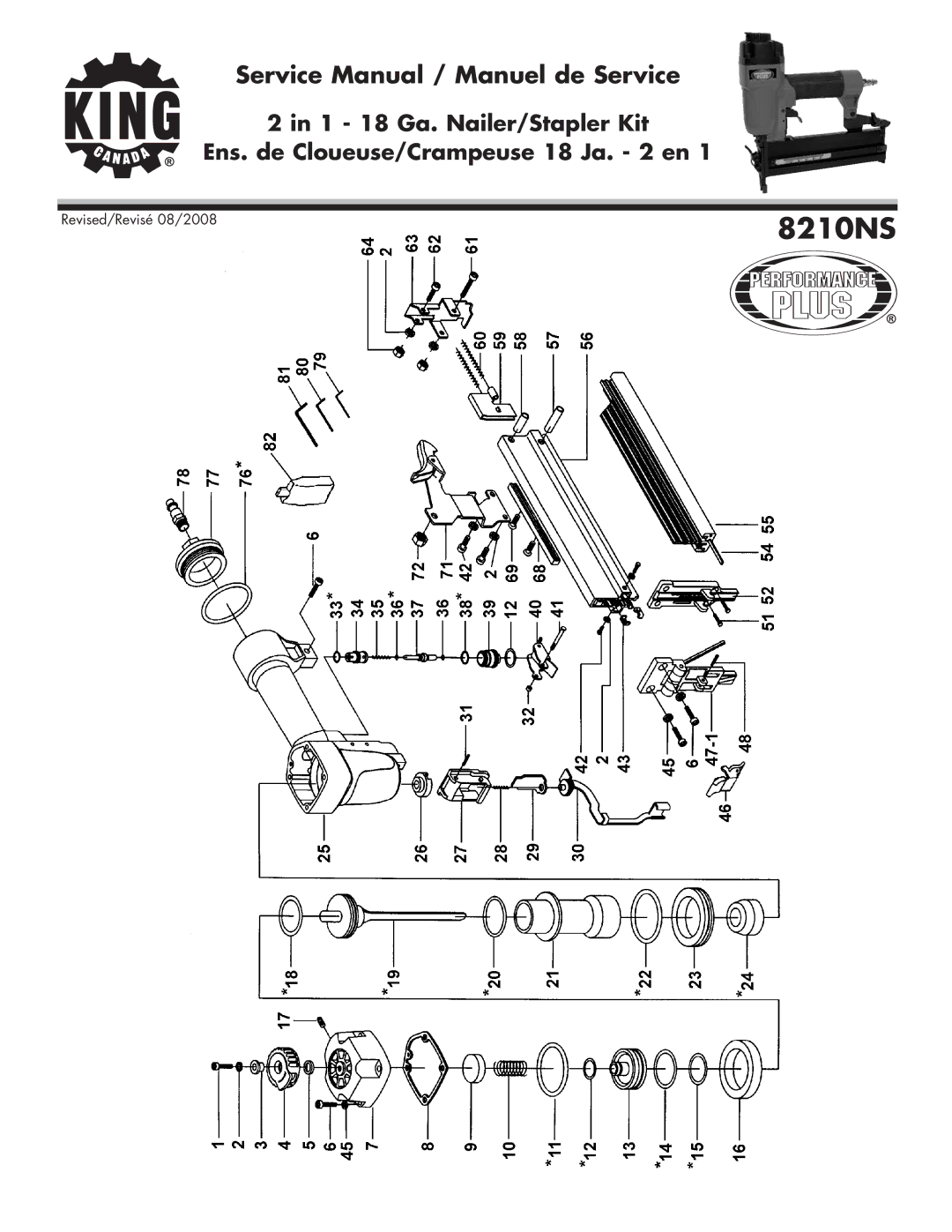 King Canada 8210NS service manual 