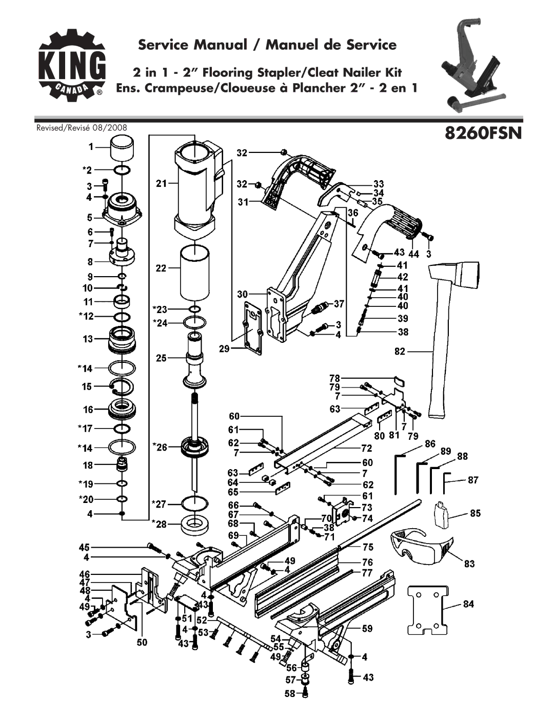 King Canada 8260FSN service manual 