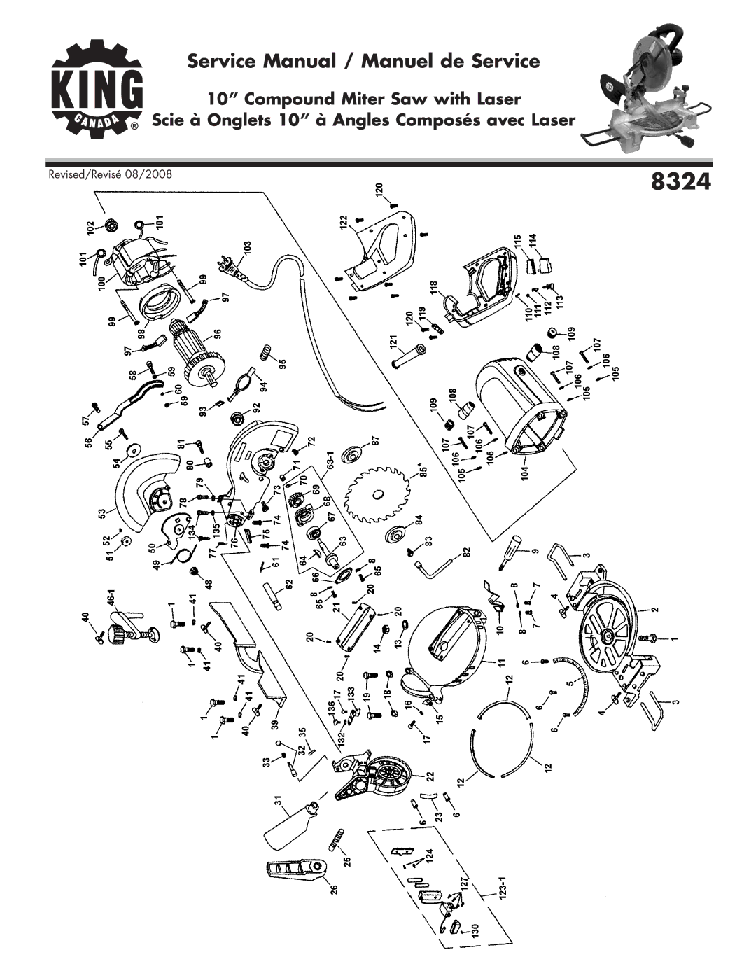 King Canada 8324 service manual 