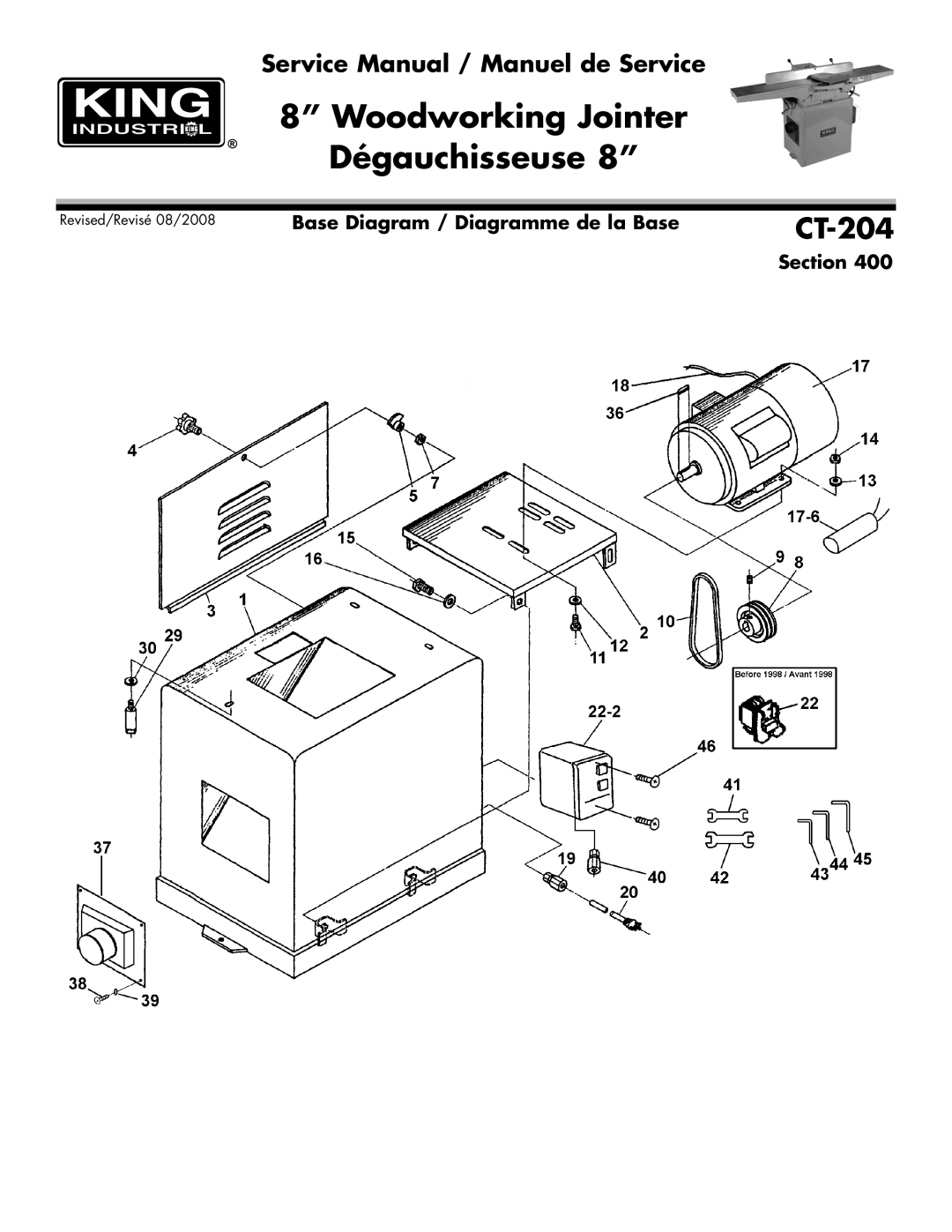 King Canada CT-204 service manual Base Diagram / Diagramme de la Base 