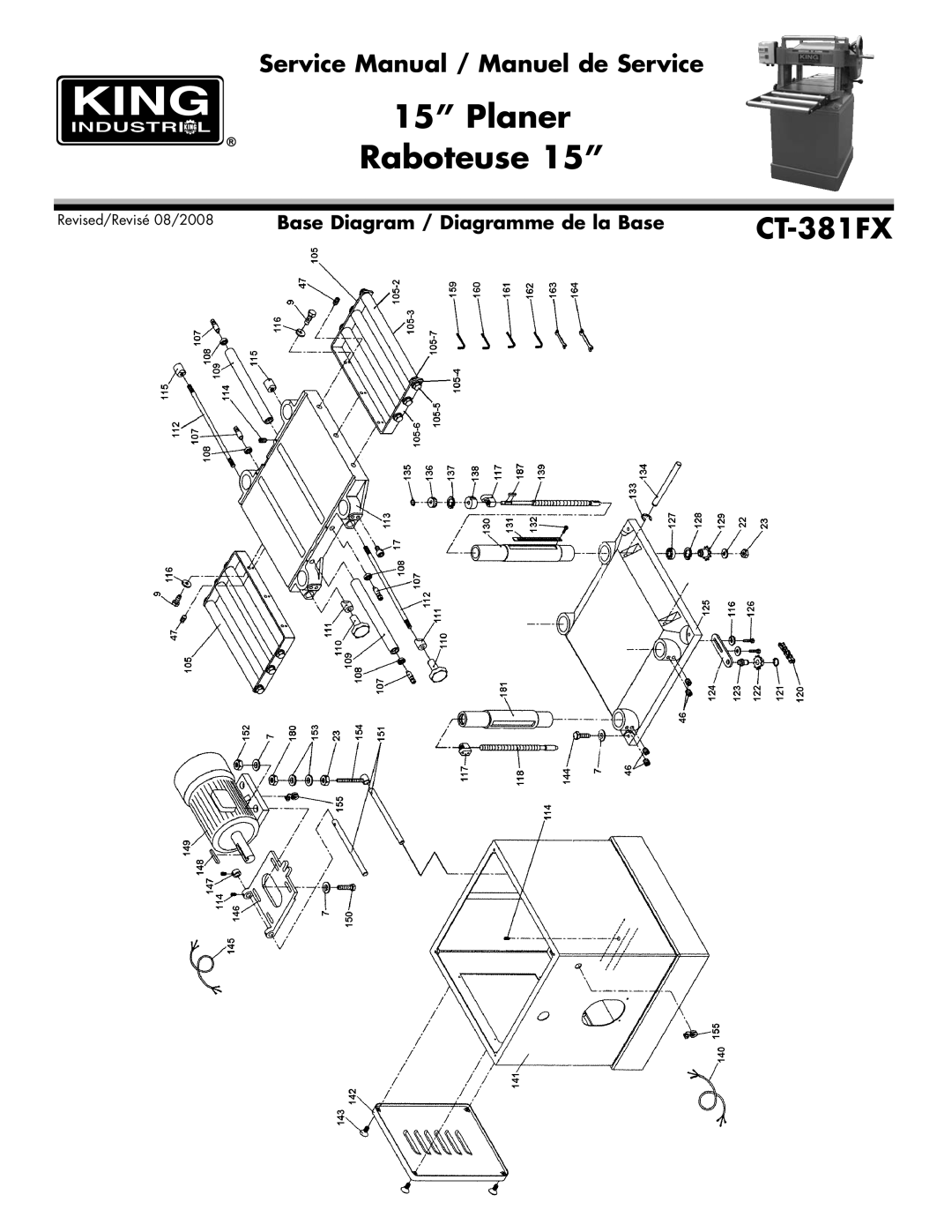 King Canada CT-381FX service manual Base Diagram / Diagramme de la Base 