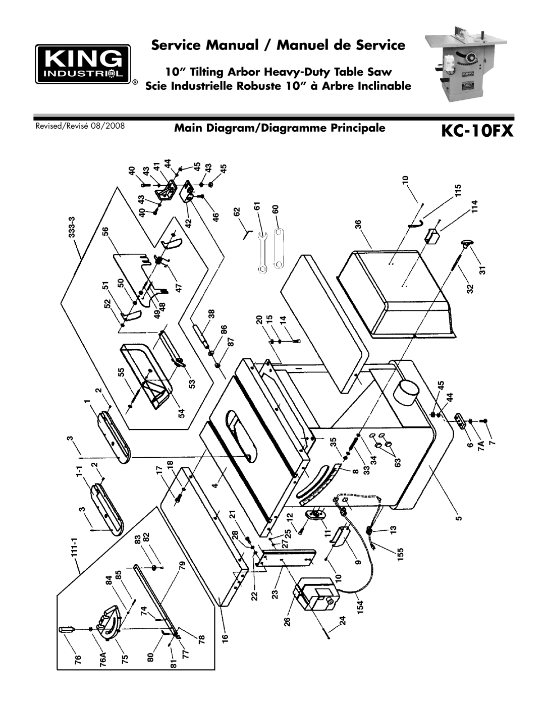 King Canada KC-10FX service manual 