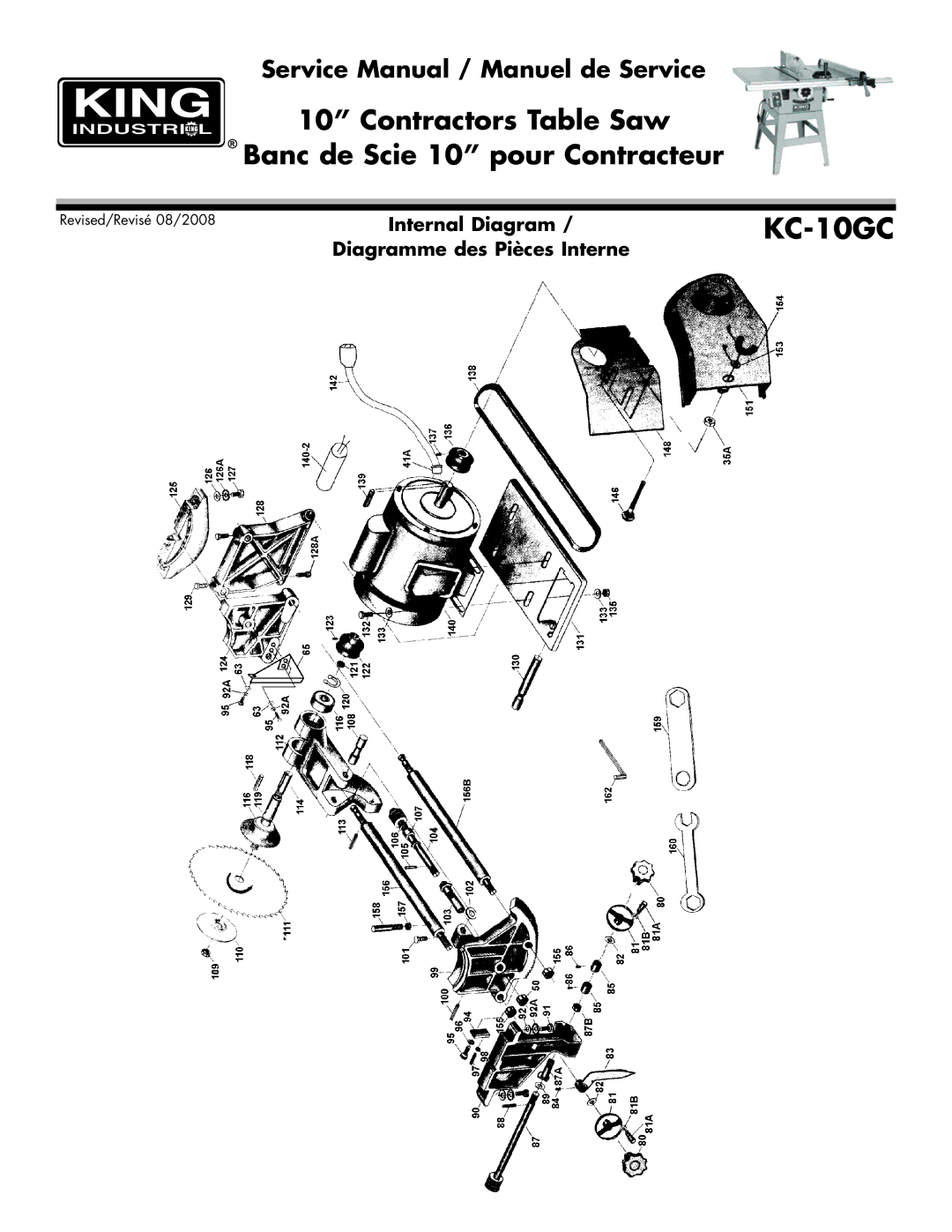 King Canada KC-10GC service manual 