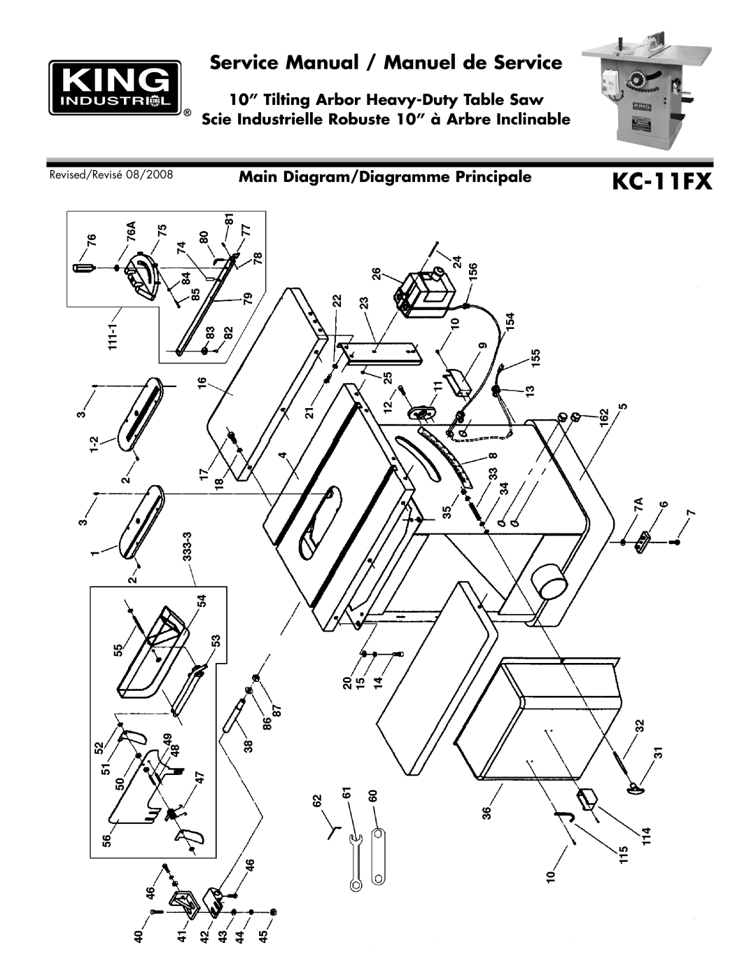 King Canada KC-11FX service manual 