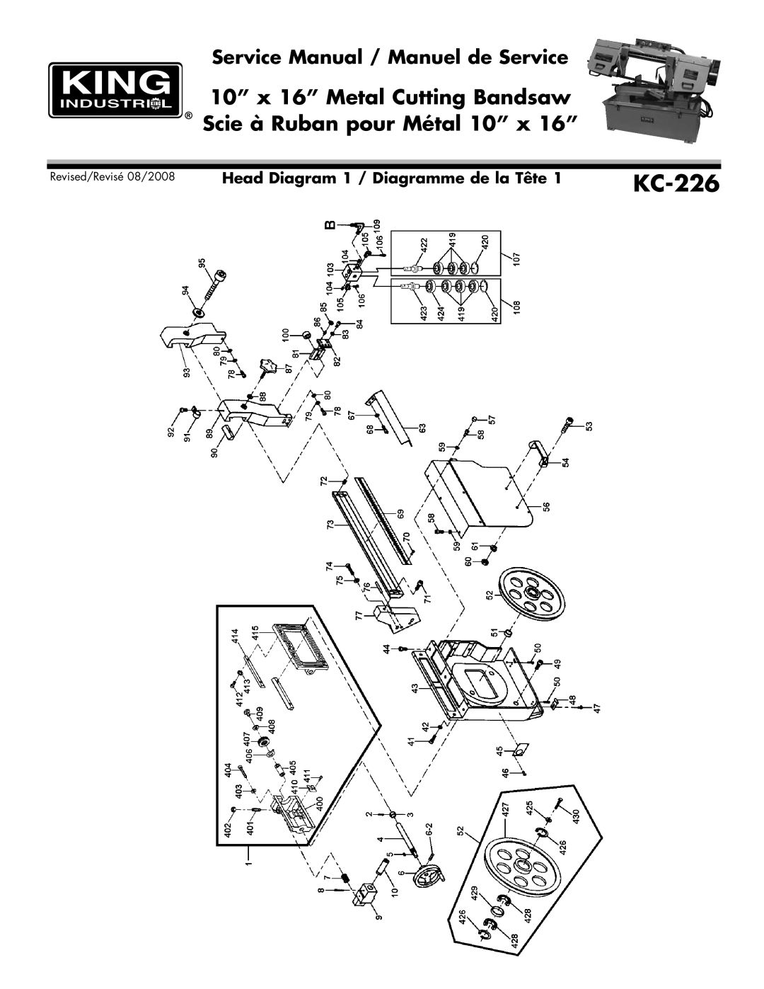 King Canada KC-226 service manual 