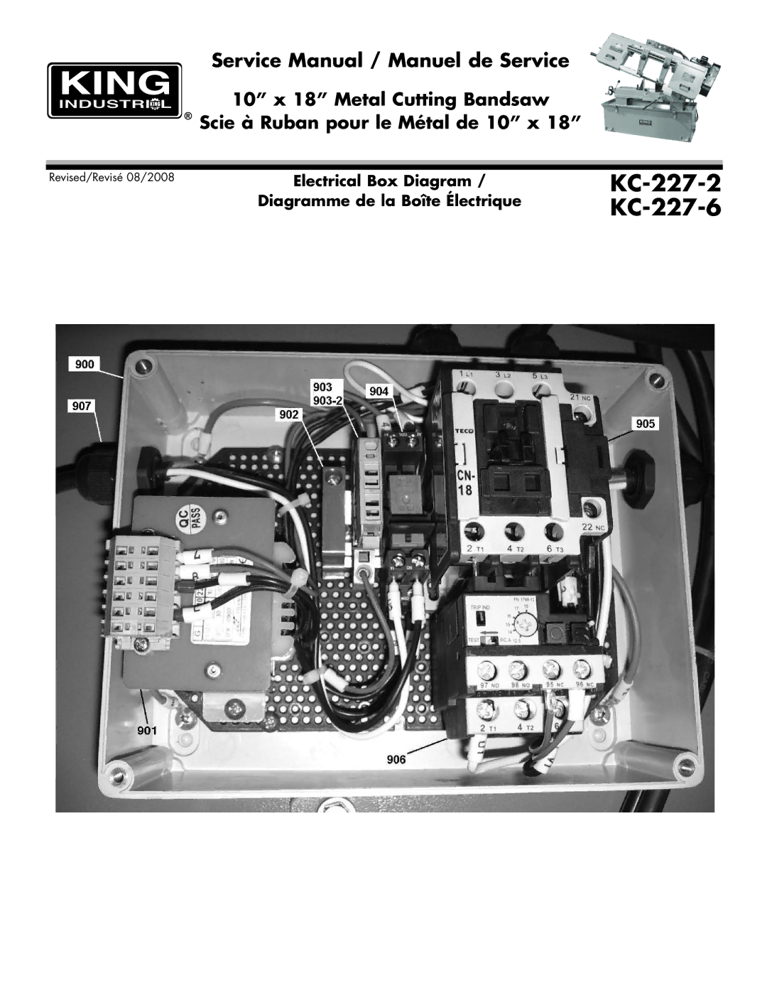 King Canada KC-227-2, KC-227-6 service manual Electrical Box Diagram 