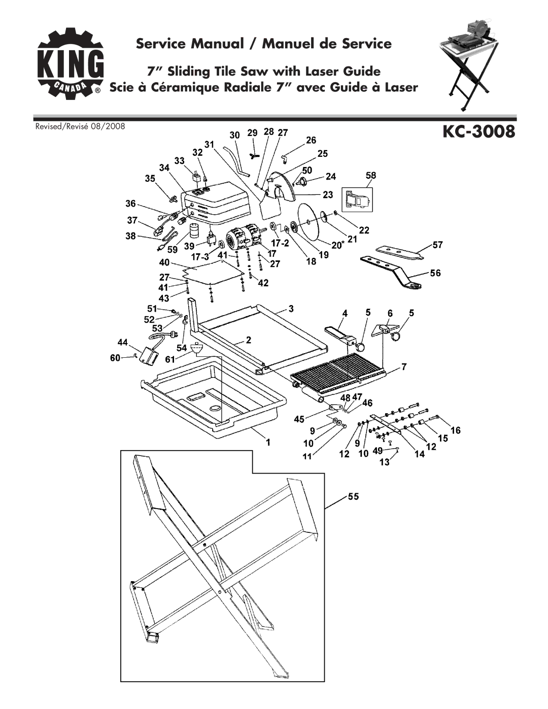 King Canada KC-3008 service manual 