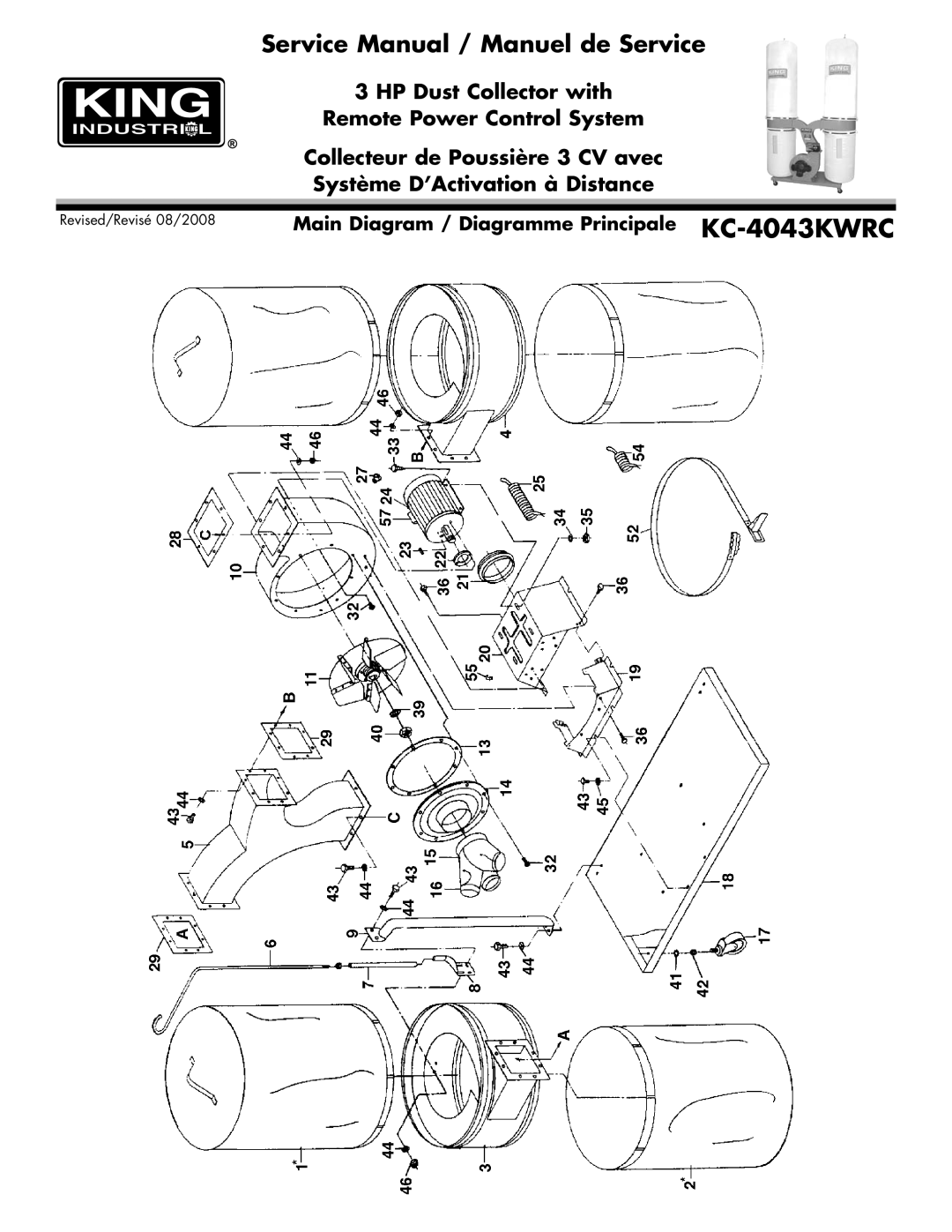 King Canada service manual Main Diagram / Diagramme Principale KC-4043KWRC 