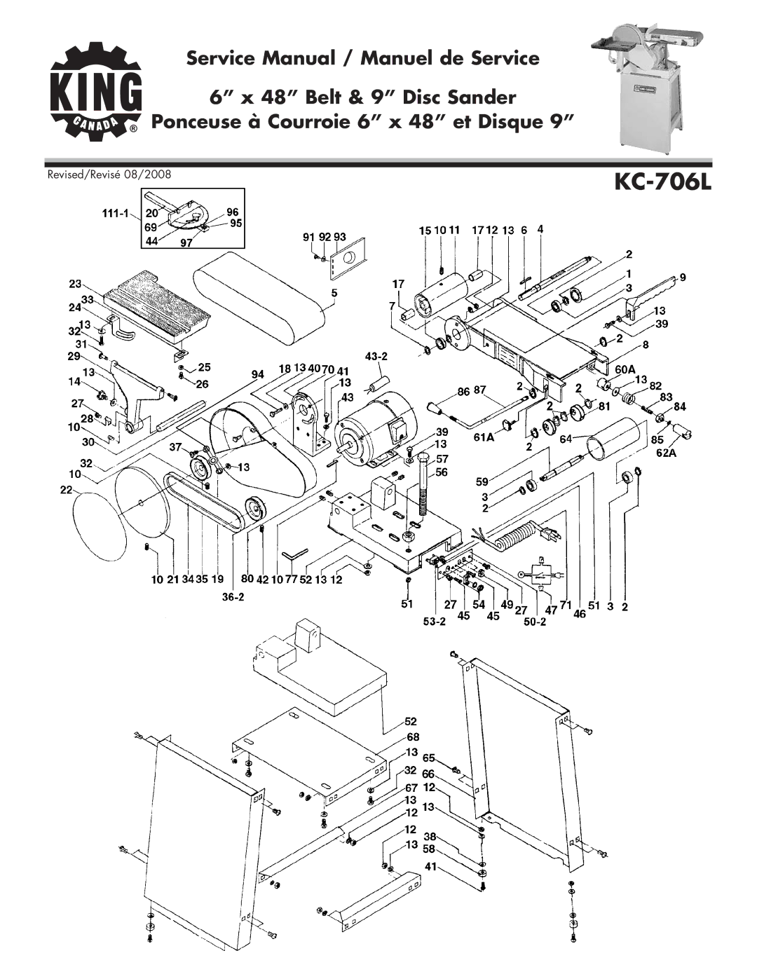 King Canada KC-706L service manual 