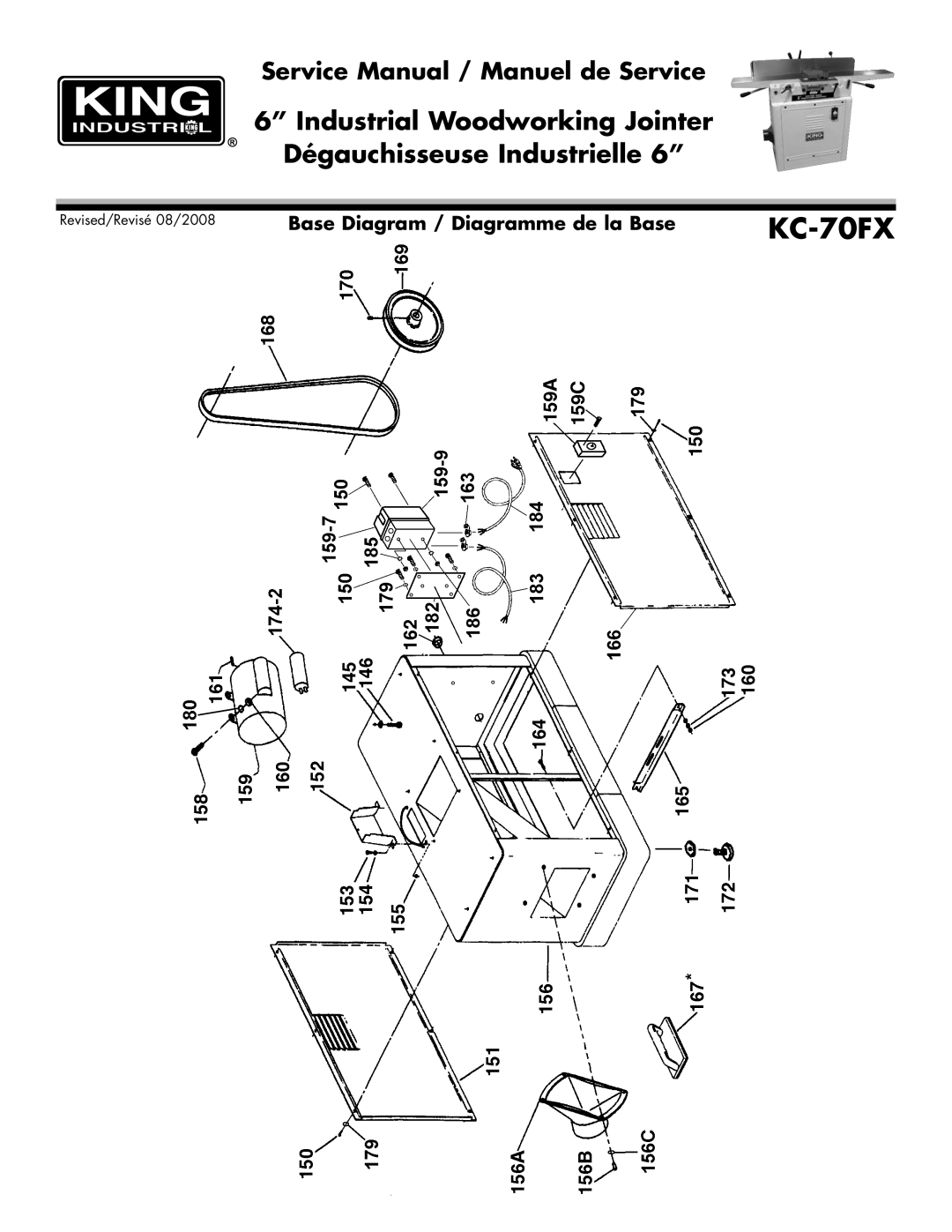 King Canada KC-70FX service manual Base Diagram / Diagramme de la Base 