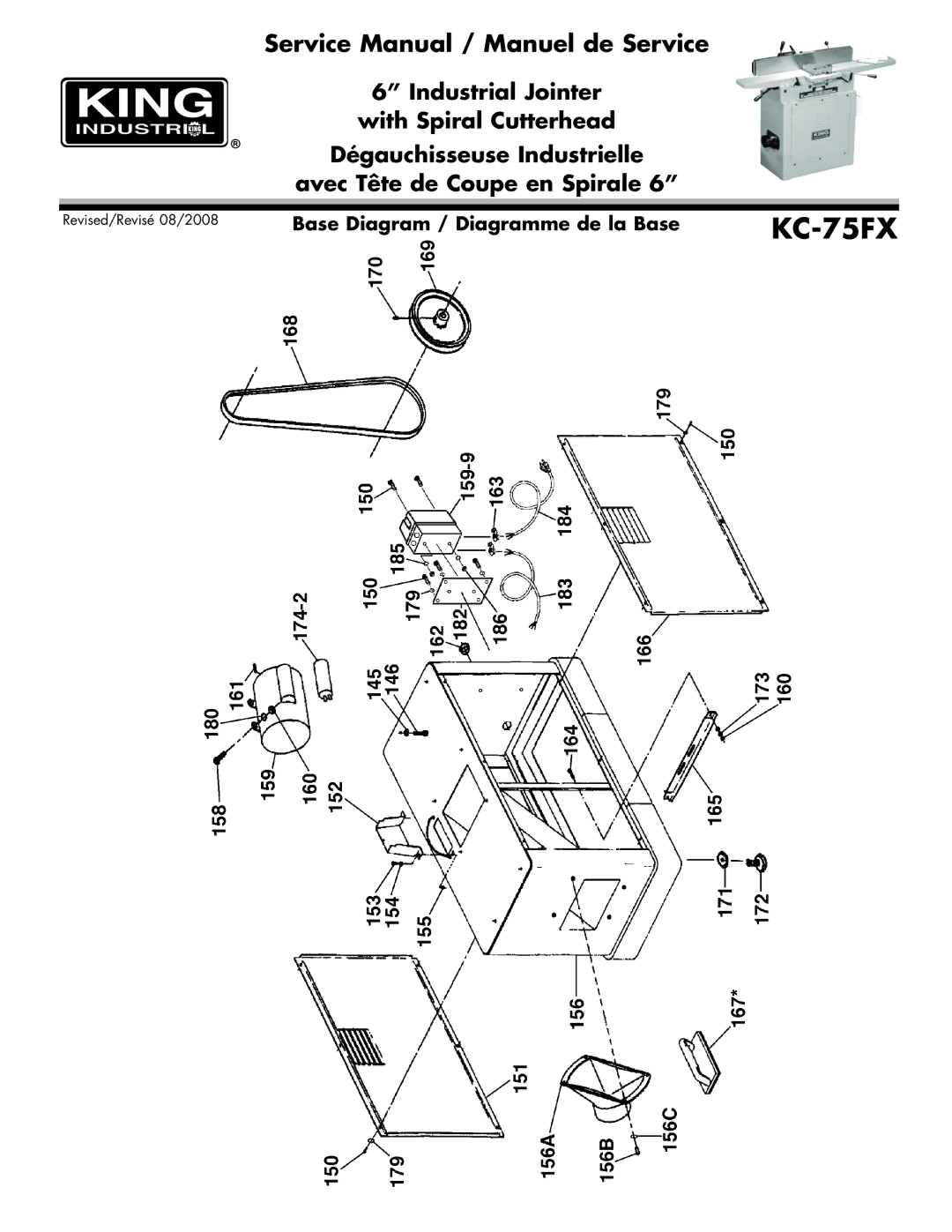 King Canada KC-75FX service manual Base Diagram / Diagramme de la Base 