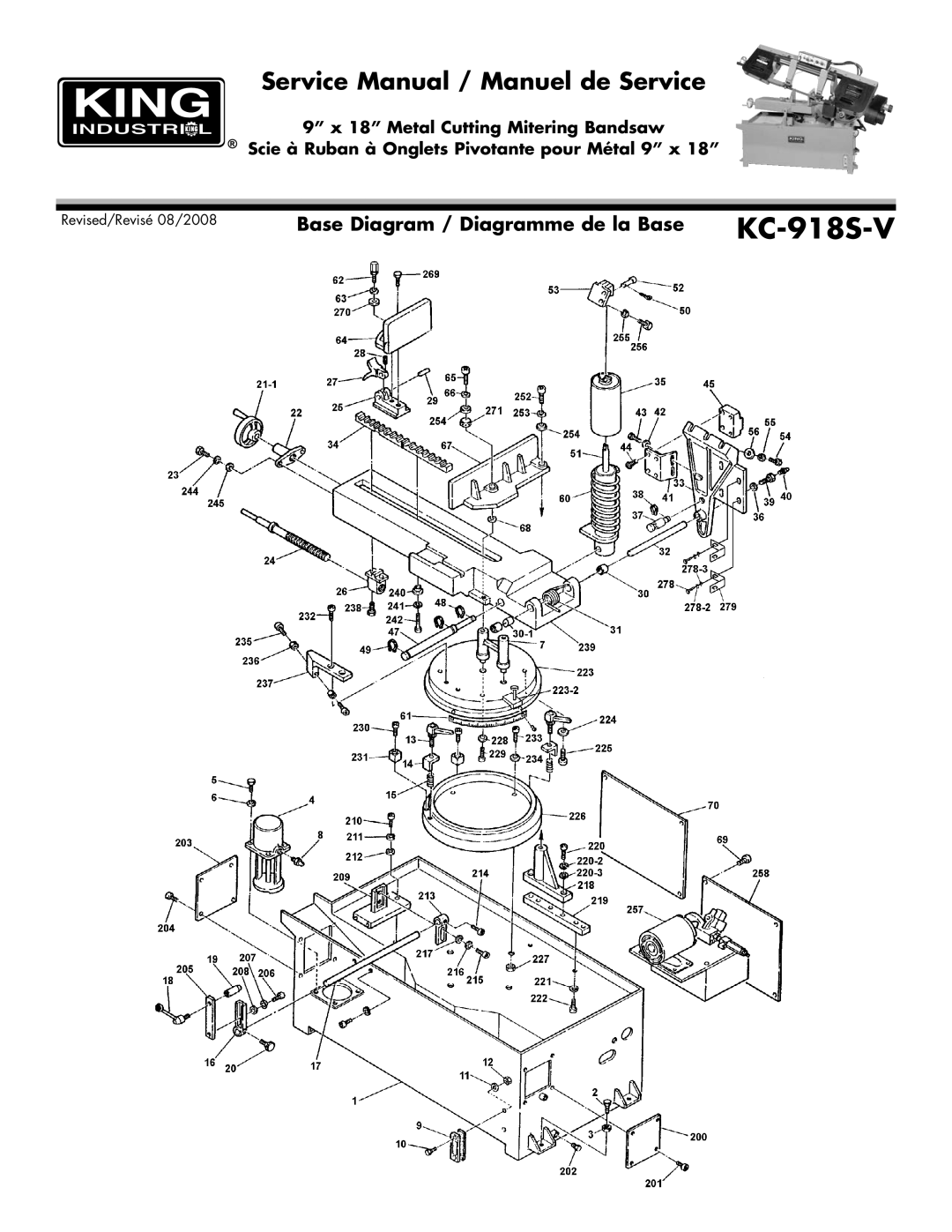 King Canada KC-918S-V service manual 