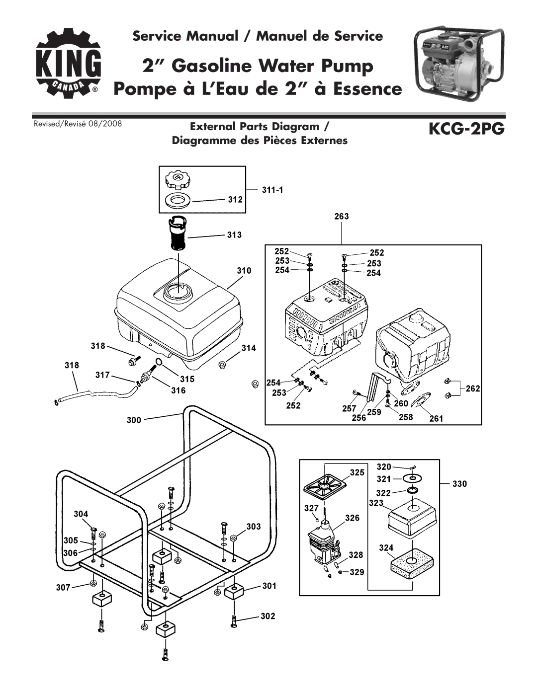 King Canada KCG-2PG service manual External Parts Diagram 