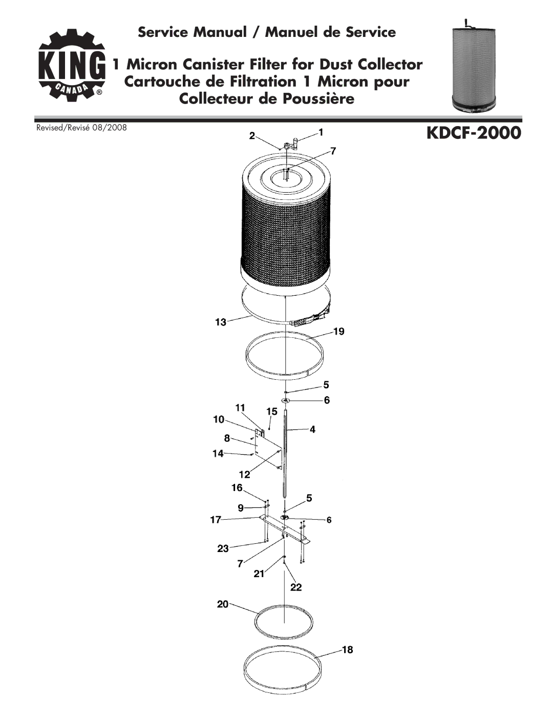 King Canada KDCF-2000 service manual 