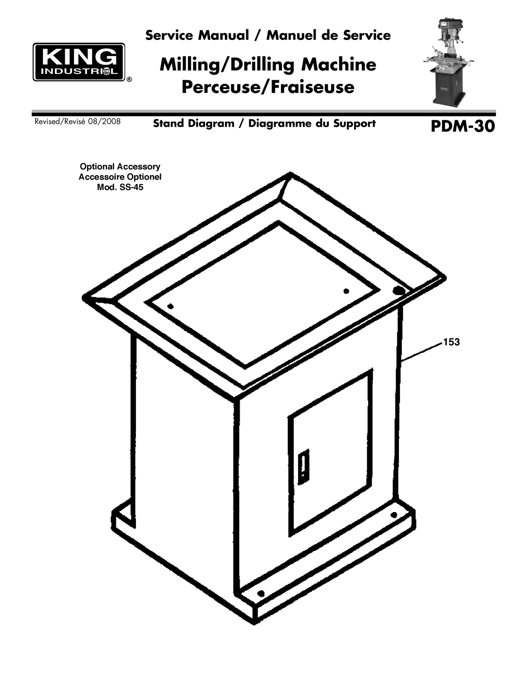 King Canada PDM-30 service manual Stand Diagram / Diagramme du Support 