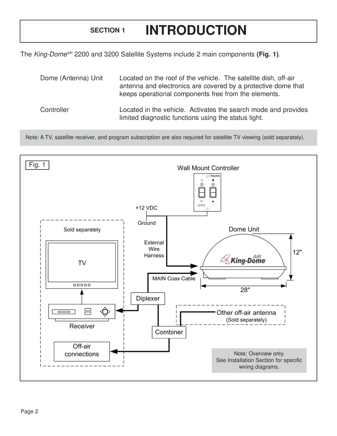 King Controls KD-3200, KD-2200 manual Introduction, Section 