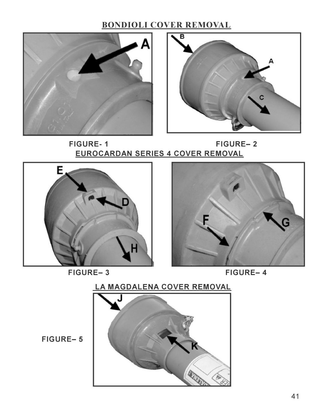 King Kutter 999994 manual Bondioli Cover Removal 