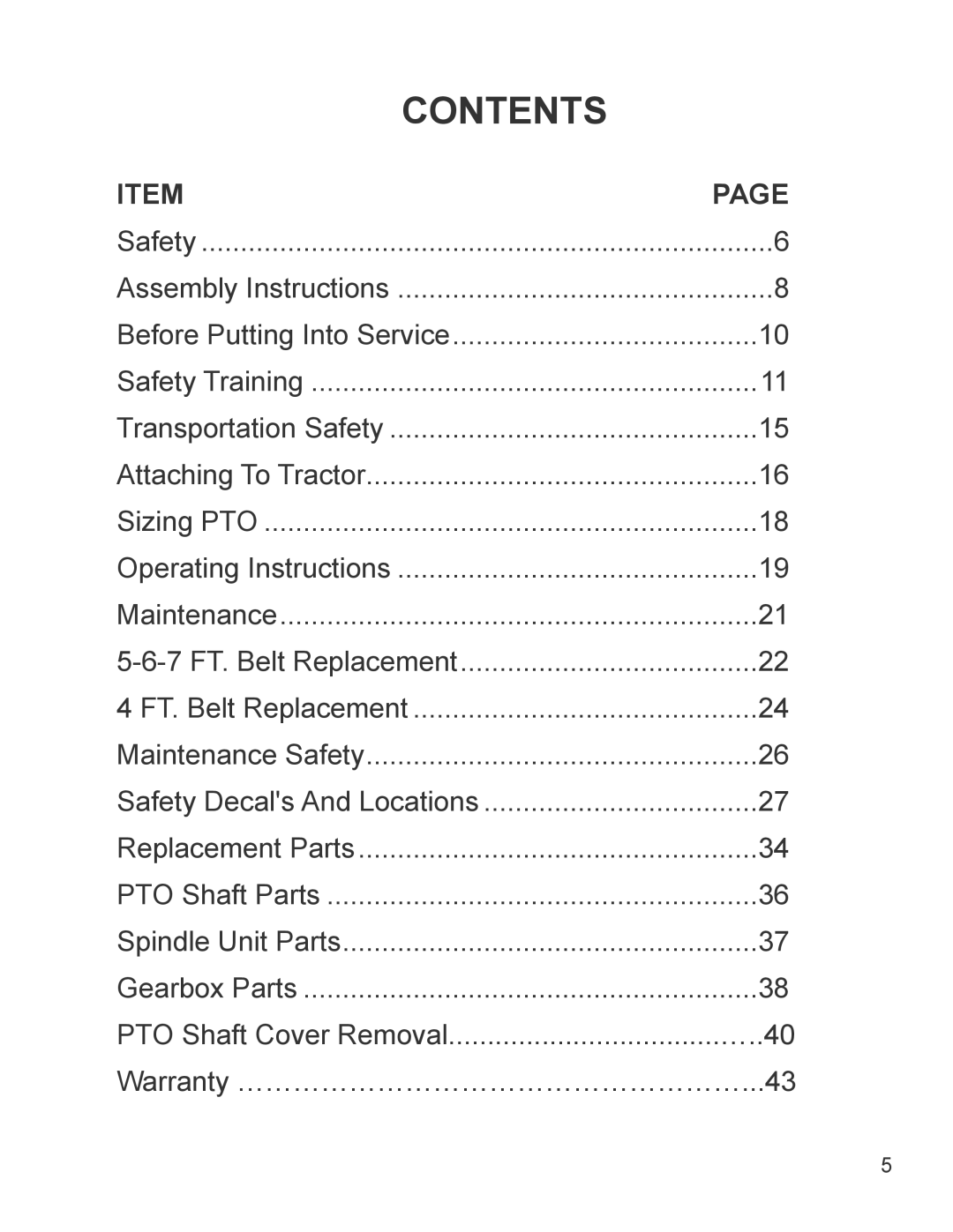 King Kutter 999994 manual Contents 