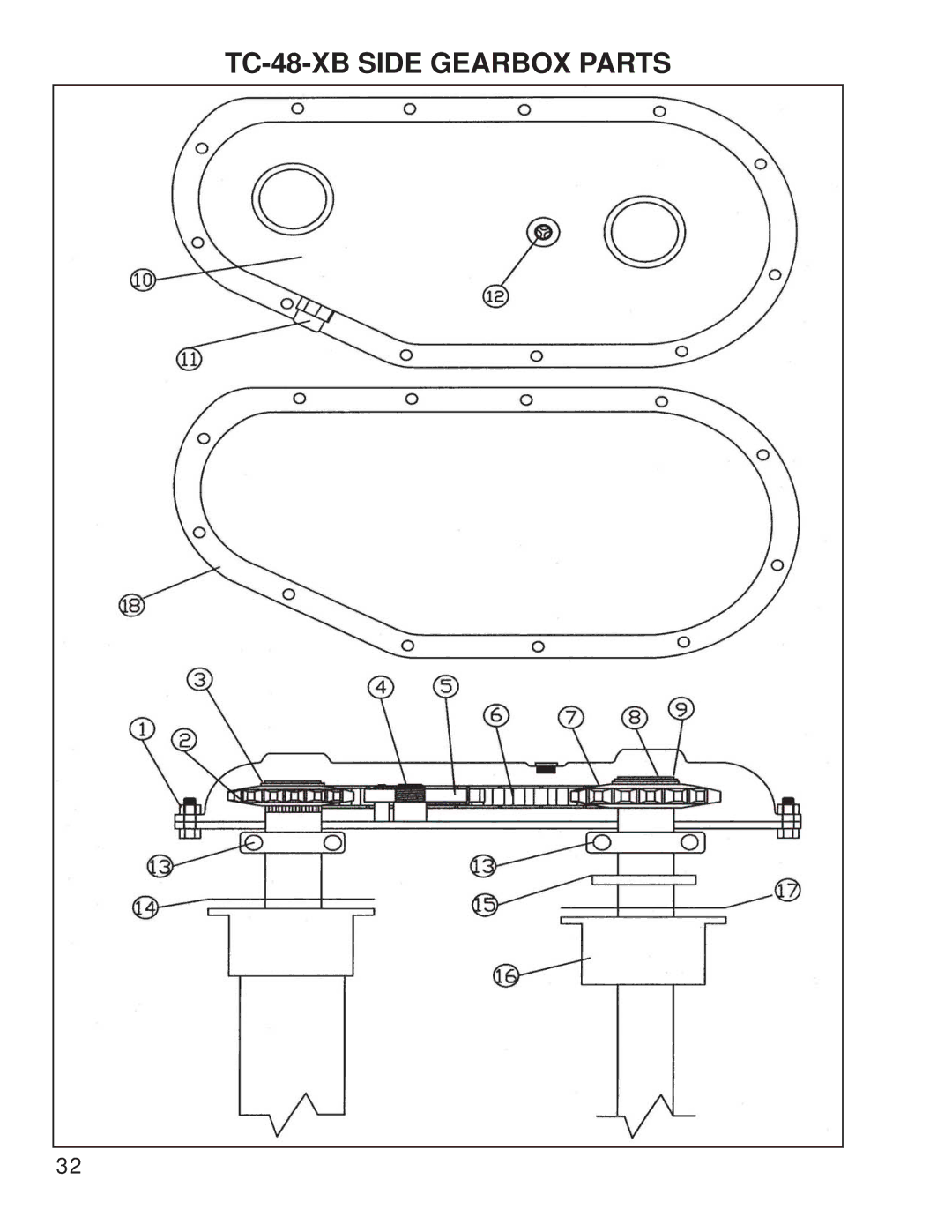 King Kutter 999995 manual TC-48-XB Side Gearbox Parts 