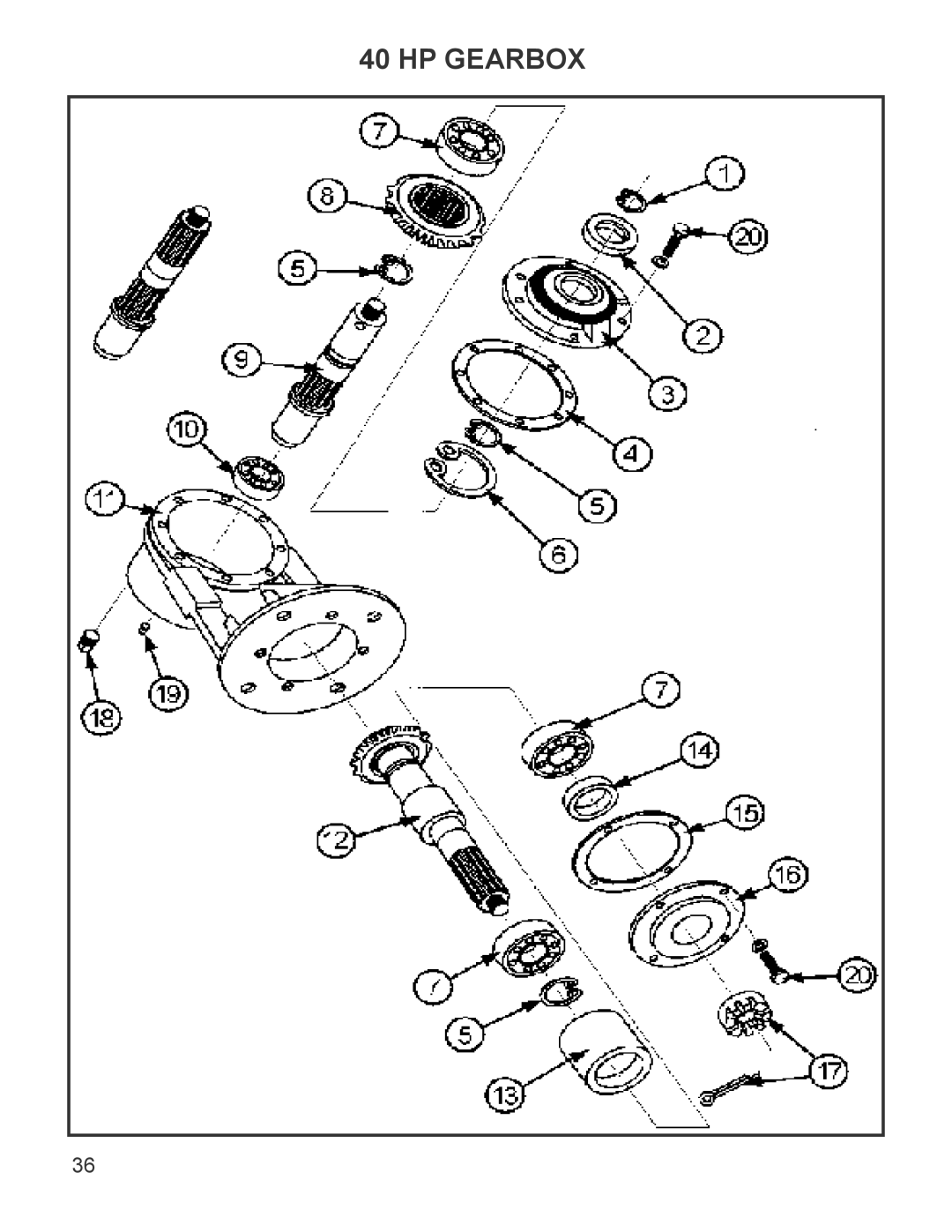 King Kutter 999996 manual HP Gearbox 