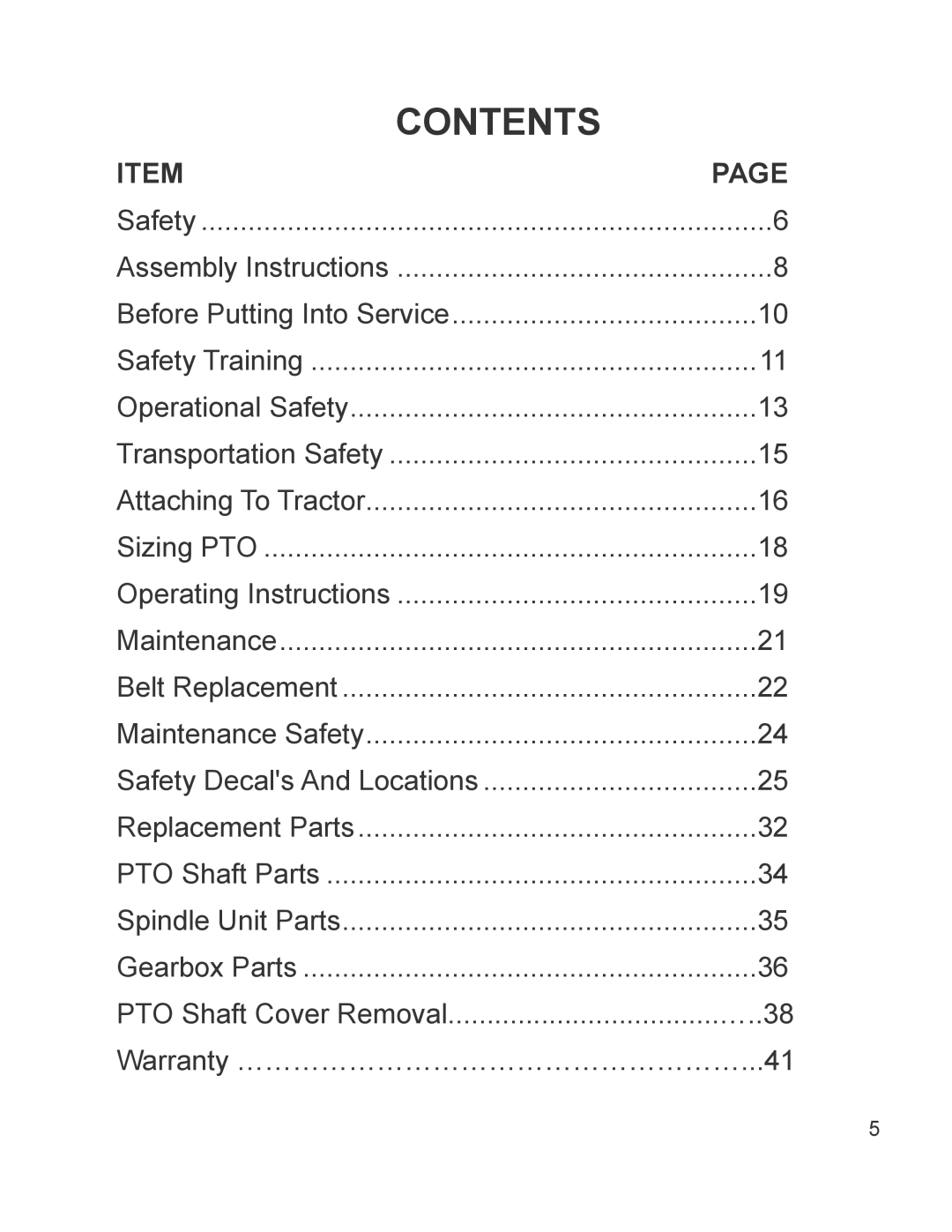 King Kutter 999996 manual Contents 