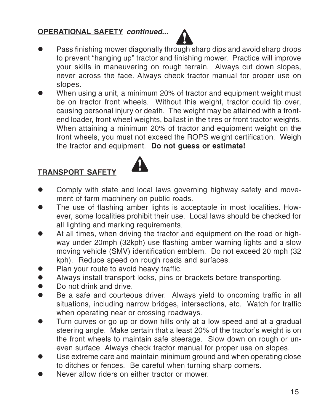 King Kutter Free Floating manual Transport Safety 