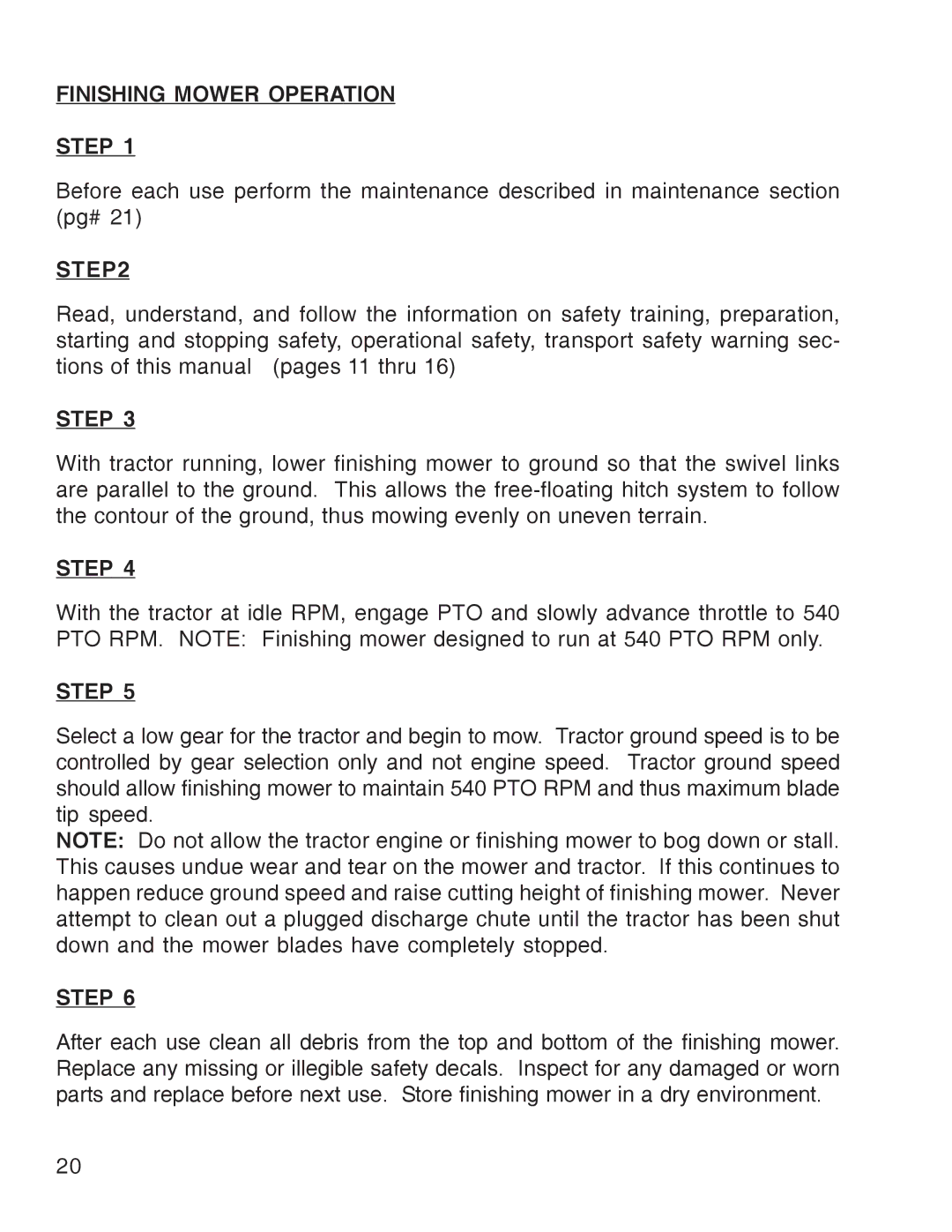 King Kutter Free Floating manual Finishing Mower Operation Step 