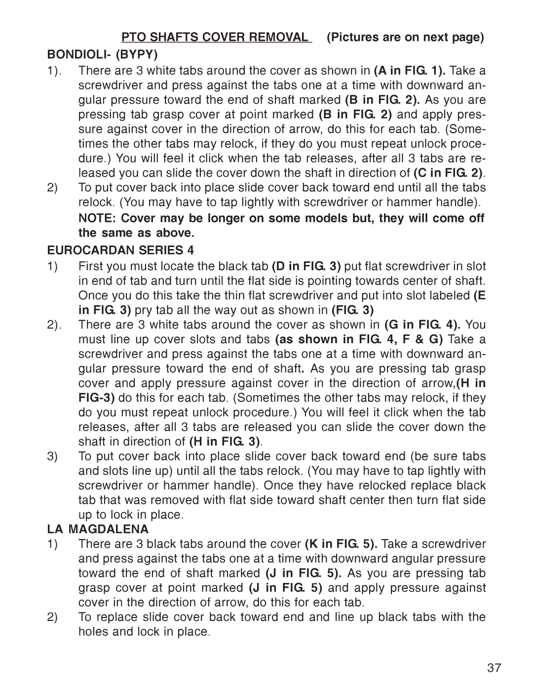 King Kutter Rotary Mower manual Eurocardan Series, LA Magdalena 