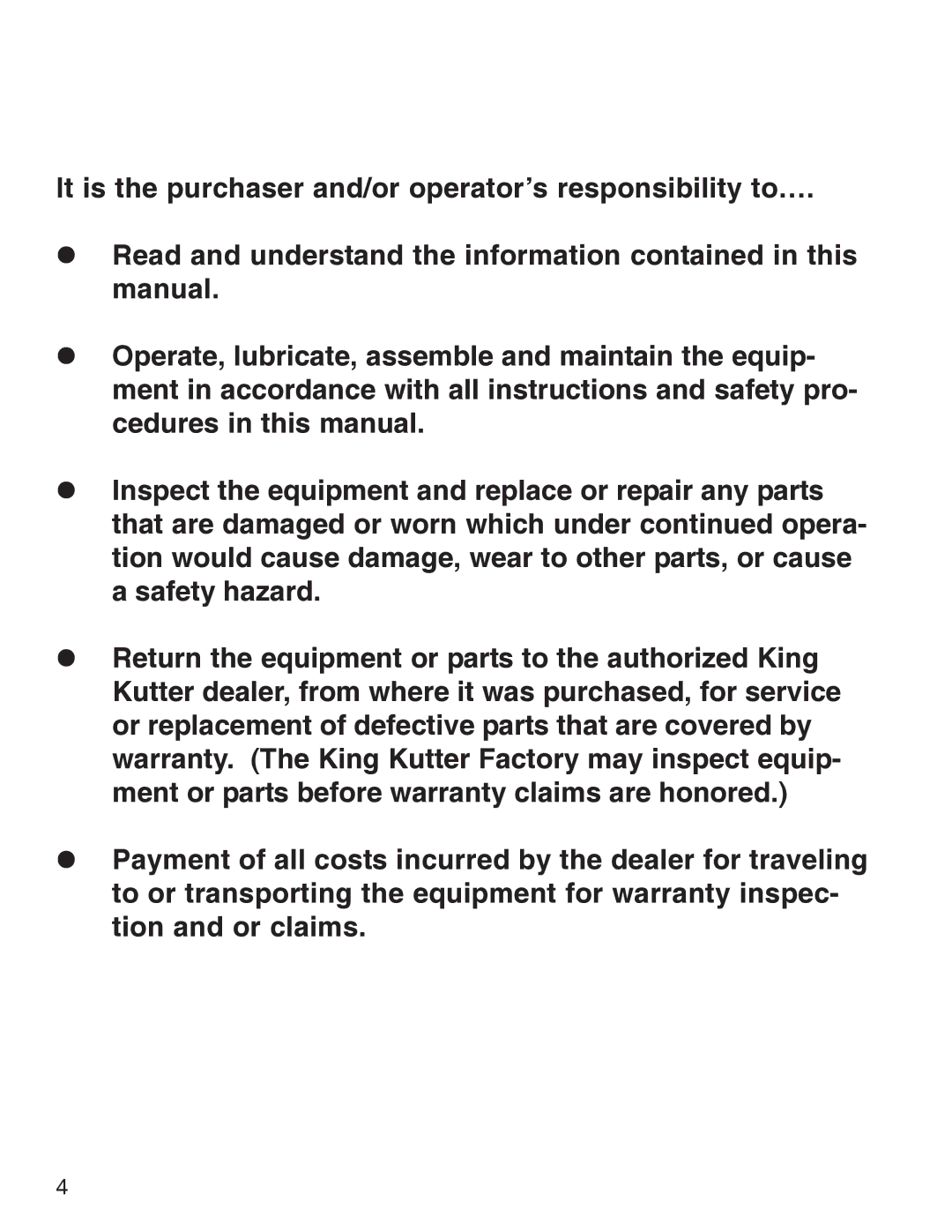 King Kutter Rotary Mower manual 