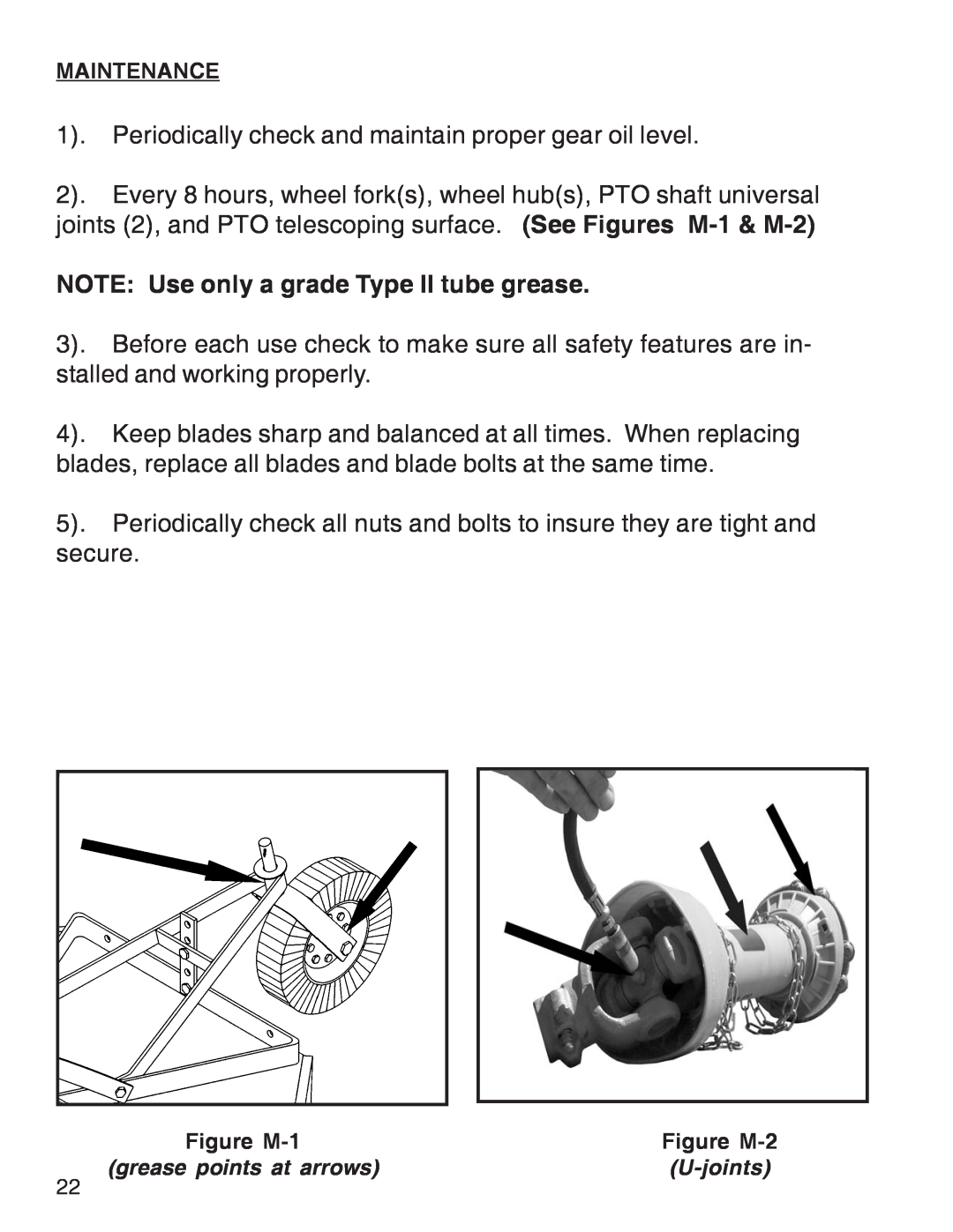 King Kutter Rotary Mower manual NOTE Use only a grade Type II tube grease 