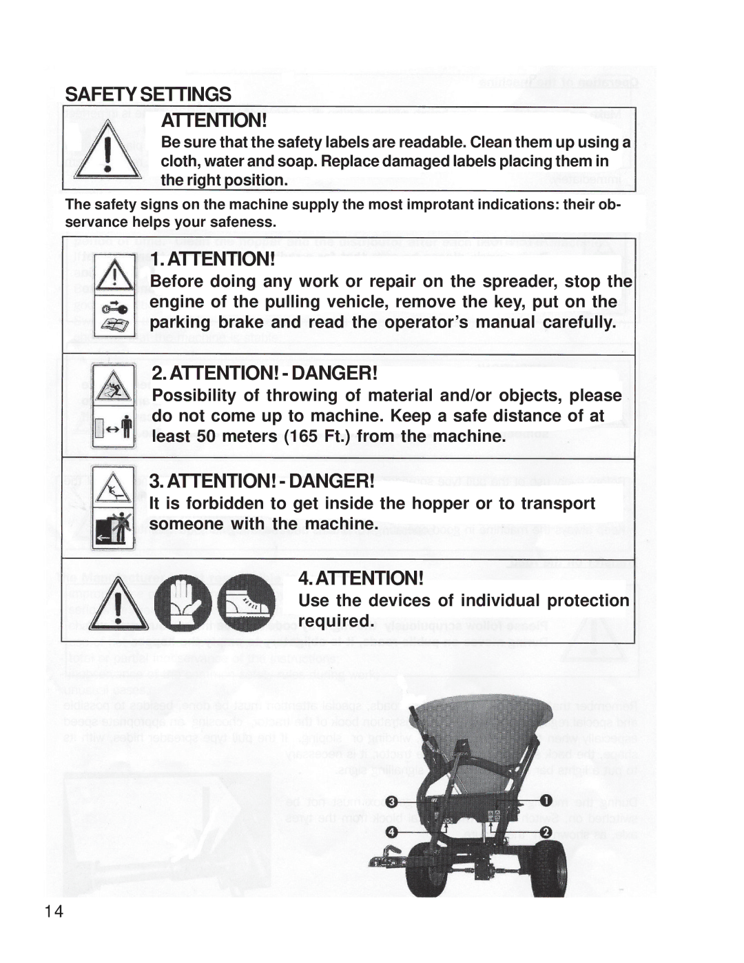 King Kutter S-ATV-180-U manual Safety Settings 