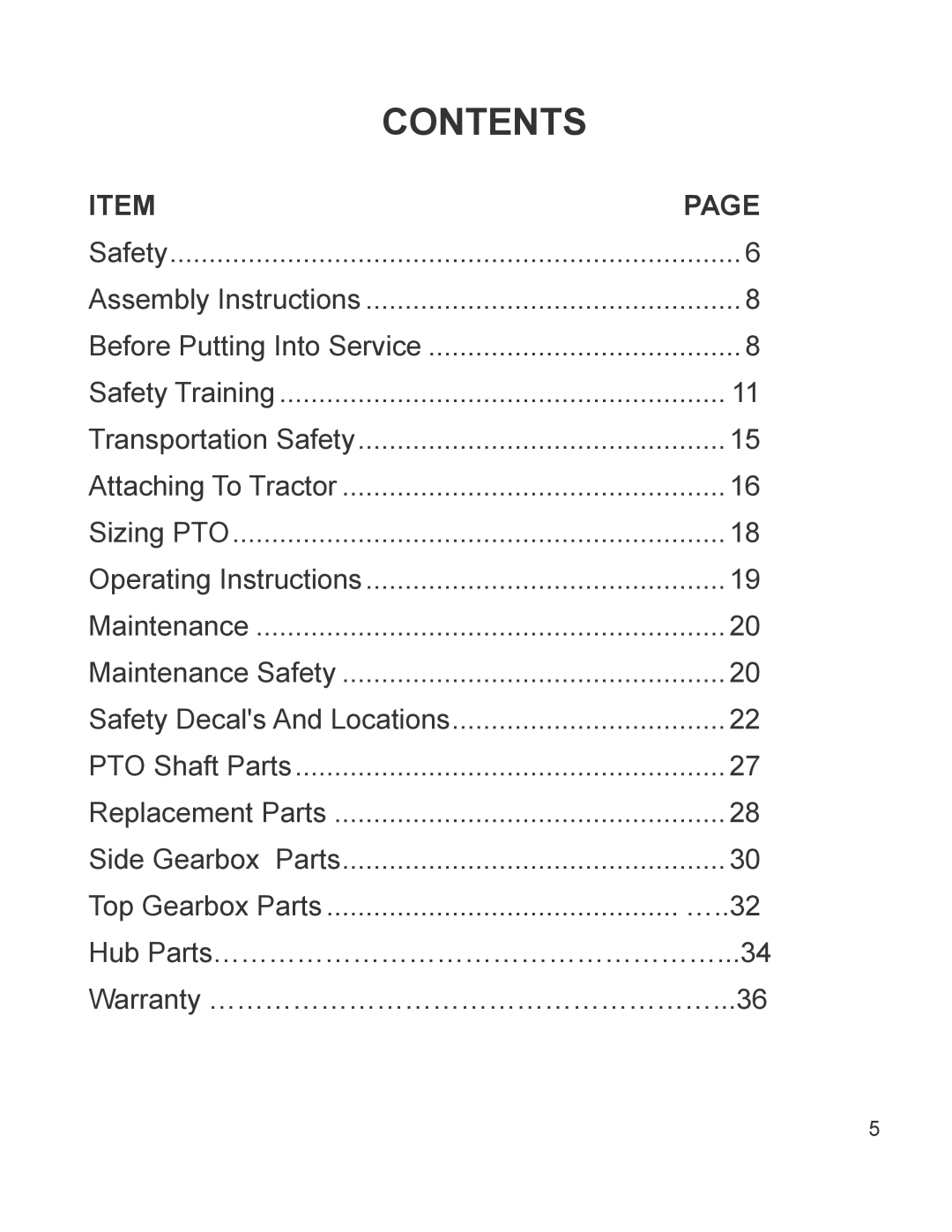 King Kutter TG-48-XB manual Contents 