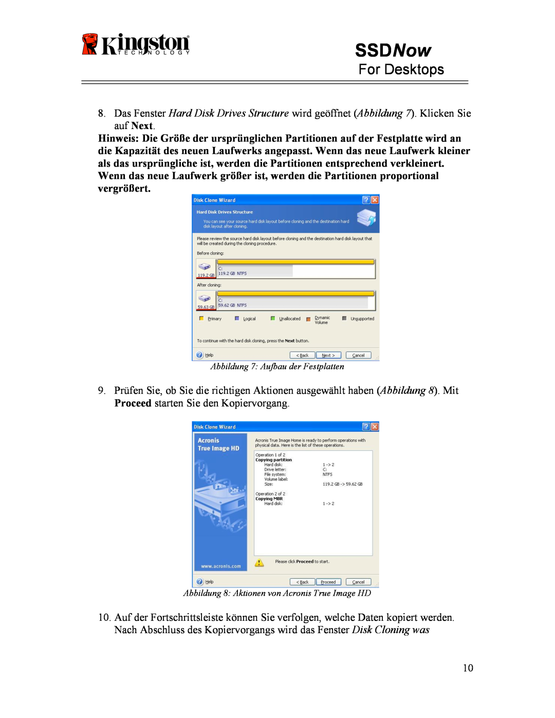 Kingston Technology 07-16-2009 manual SSDNow, For Desktops, Abbildung 7 Aufbau der Festplatten 