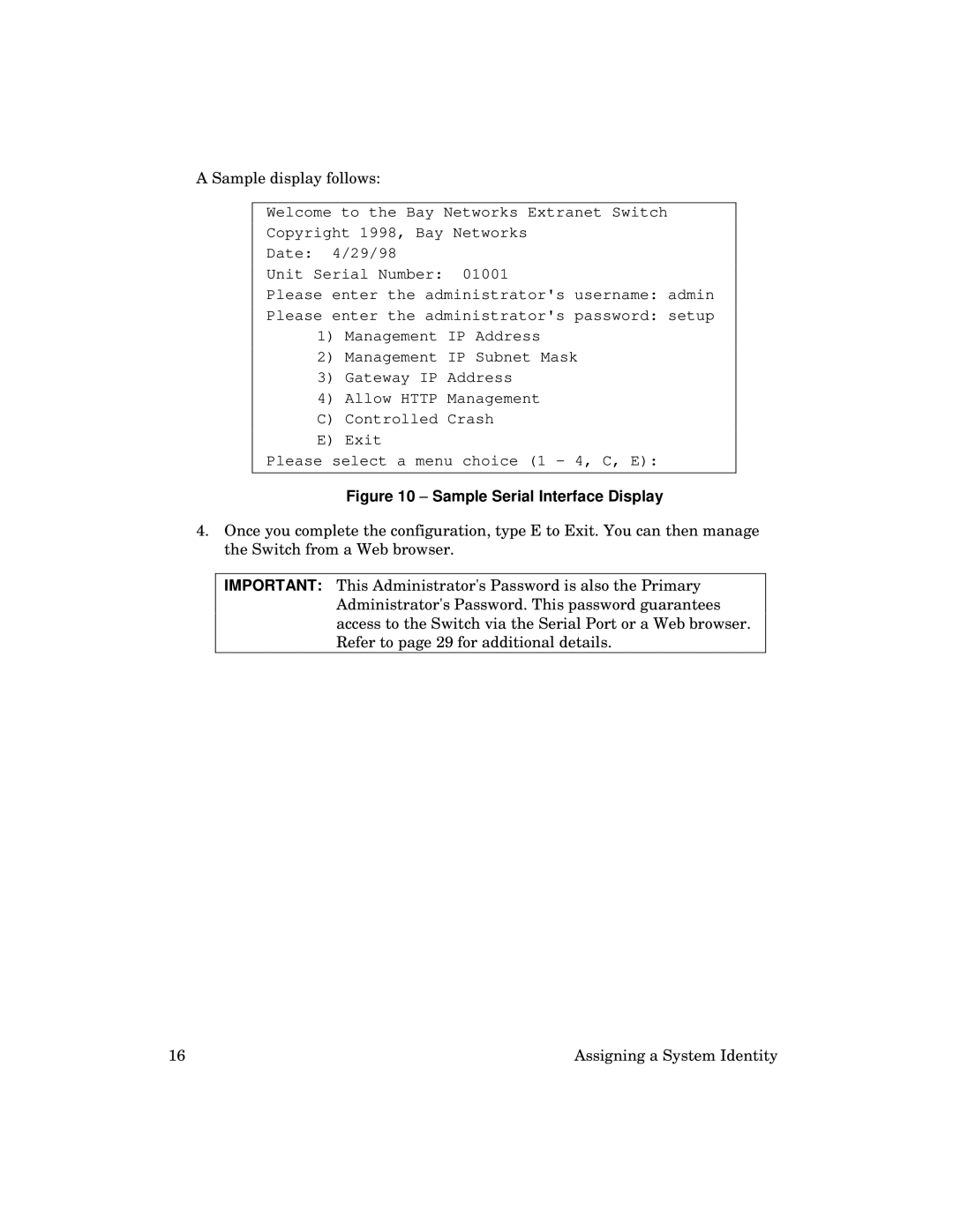 Kingston Technology 2000 manual Sample Serial Interface Display 