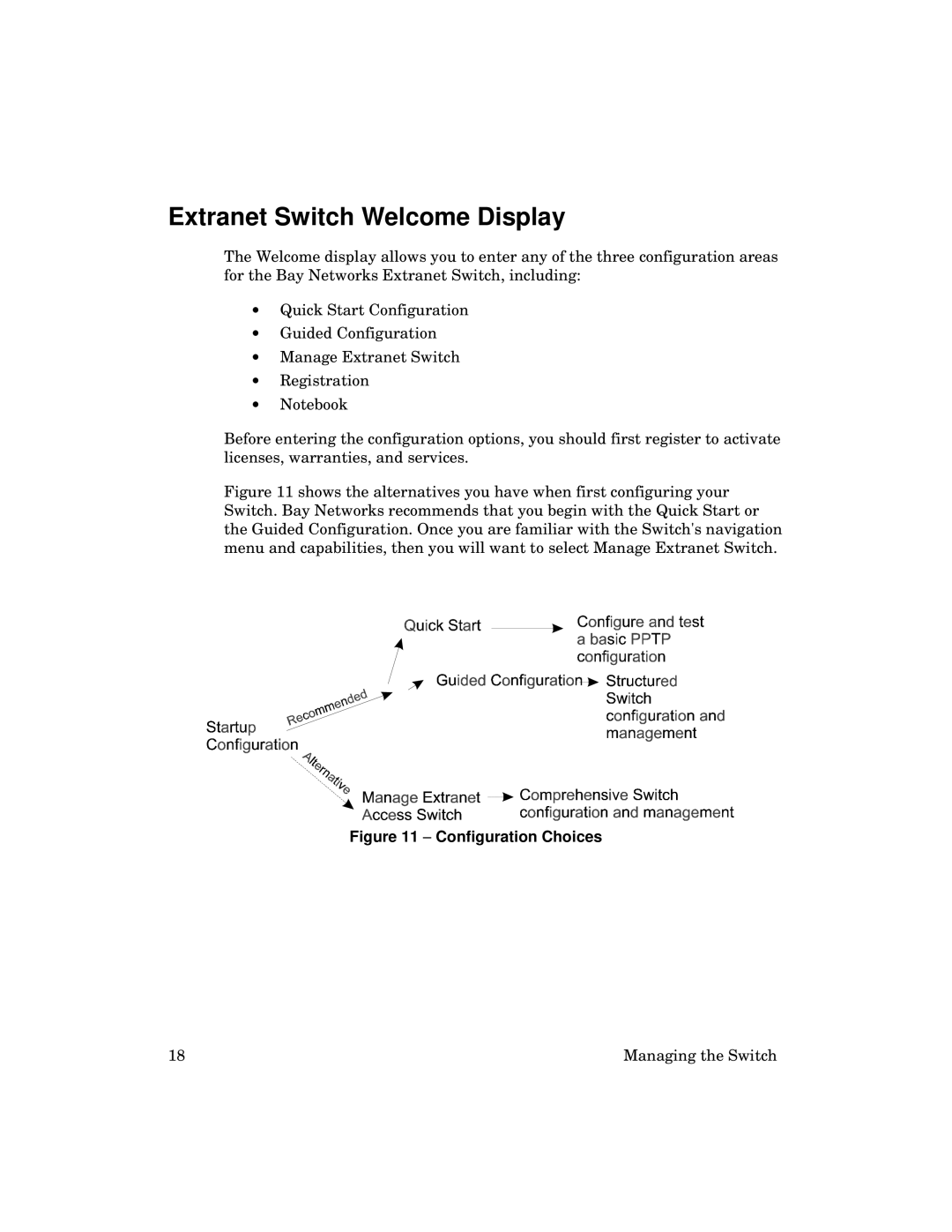 Kingston Technology 2000 manual Extranet Switch Welcome Display, Configuration Choices 