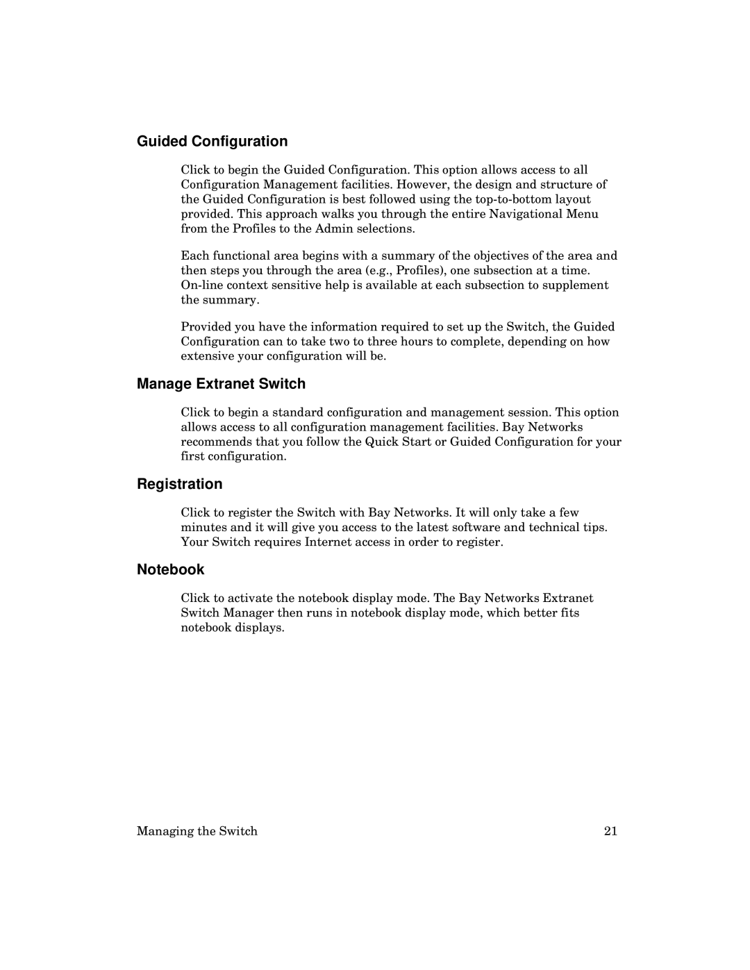 Kingston Technology 2000 manual Guided Configuration, Manage Extranet Switch, Registration 